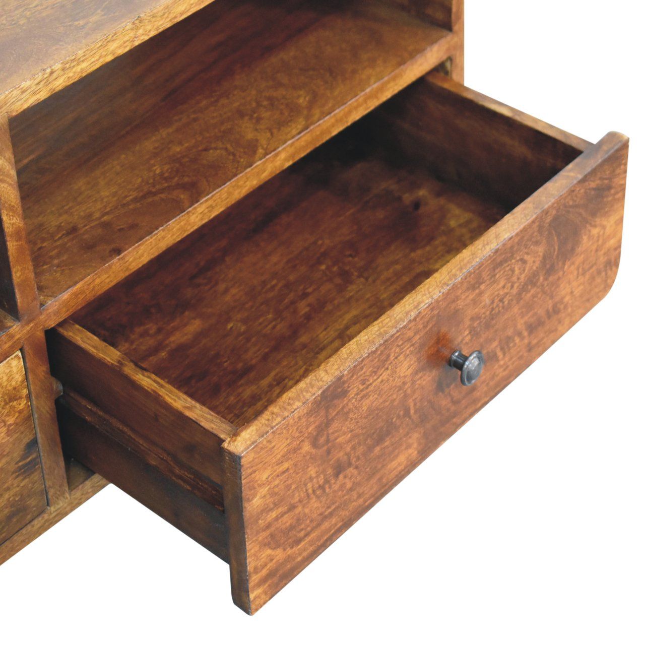 Trio Curved Media Unit - Antique Bronze - Best Buy Furniture