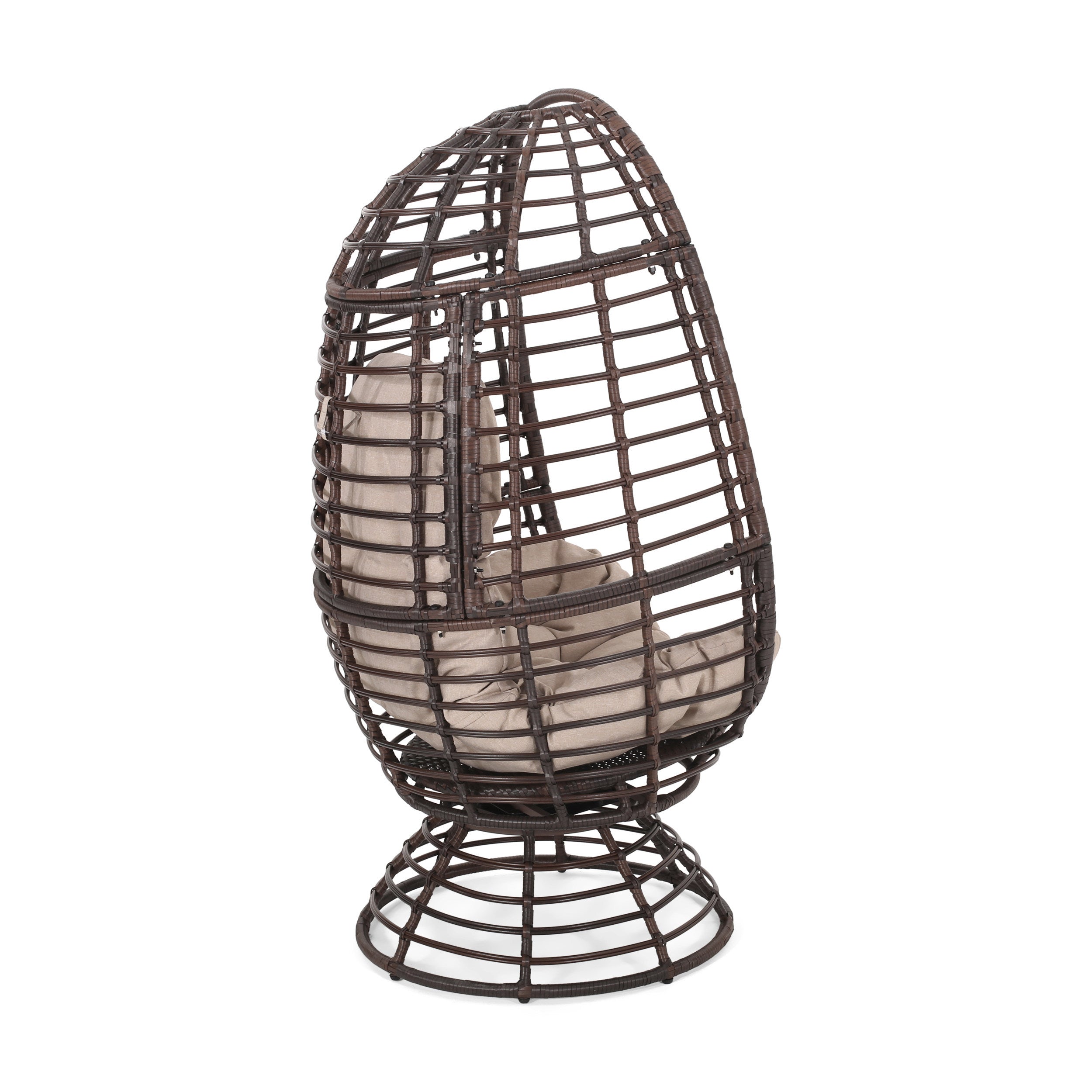 Robertson Handwoven Swivel Wicker Egg Chair
