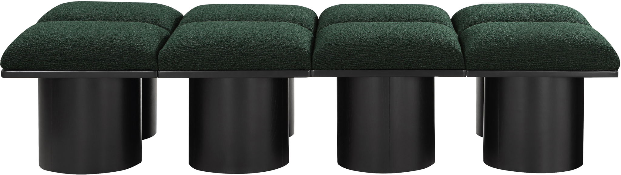 Pavilion - 8 Piece Modular Bench With Black Base