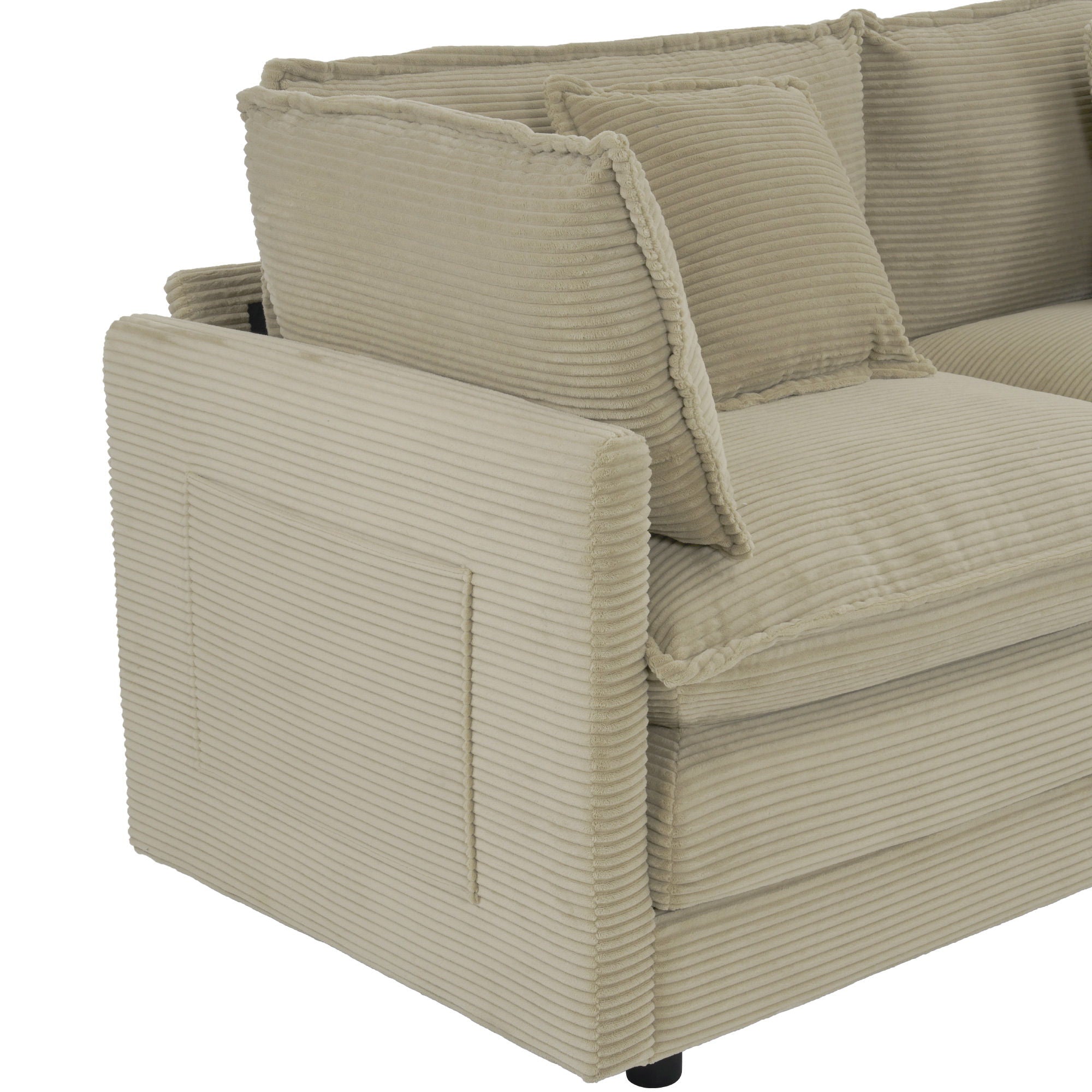 Modern Modular Sectional Sofa With Side Storage Pockets For Living Room