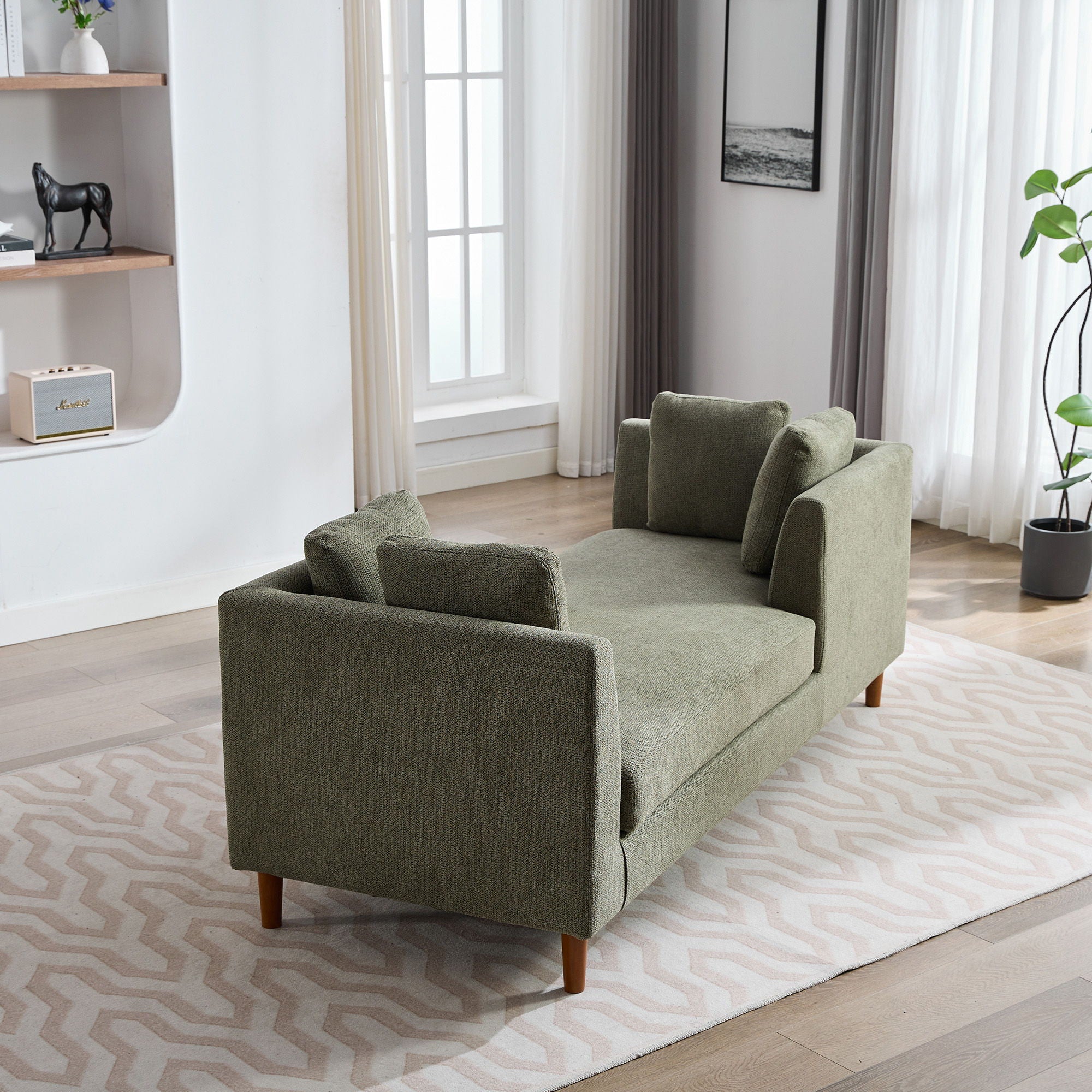Wide Modern Double Sided Upholstered Chaise Lounge