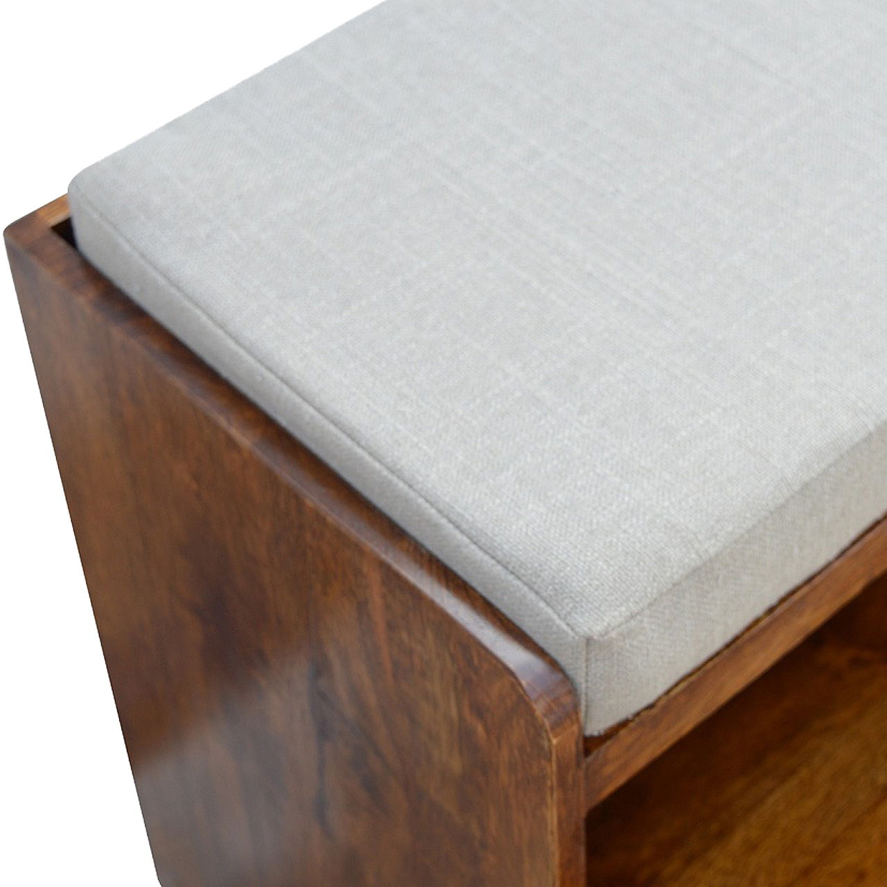 Pull Out Shoe Bench - Chestnut / Mud Linen