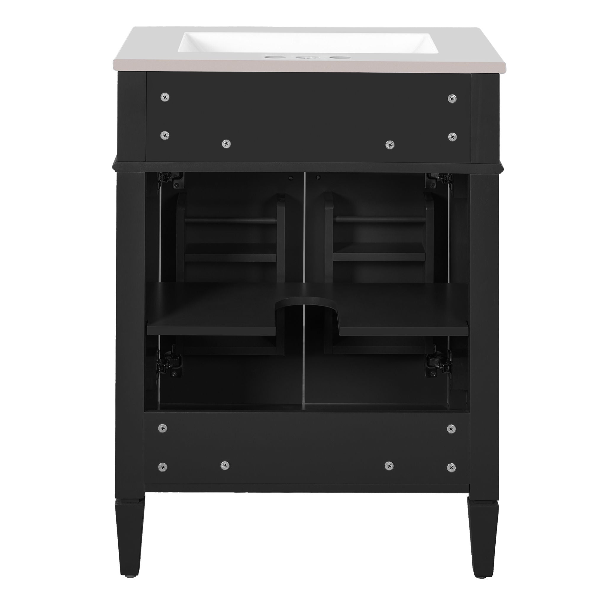 Bathroom Vanity With 2 Doors And Tip Out Drawer, Soft Closing Hinges