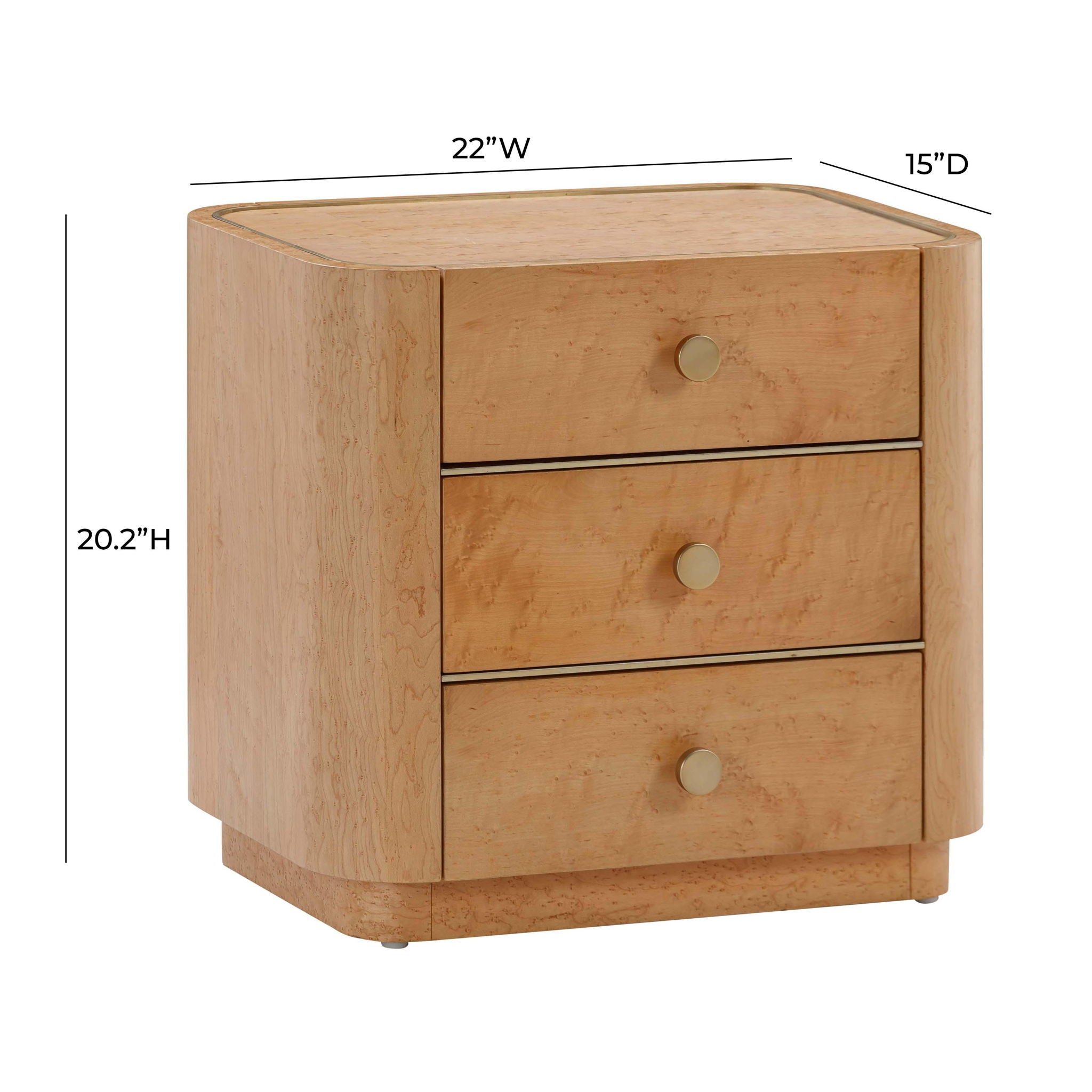 Abigail - Birdseye Maple Nightstand - Natural