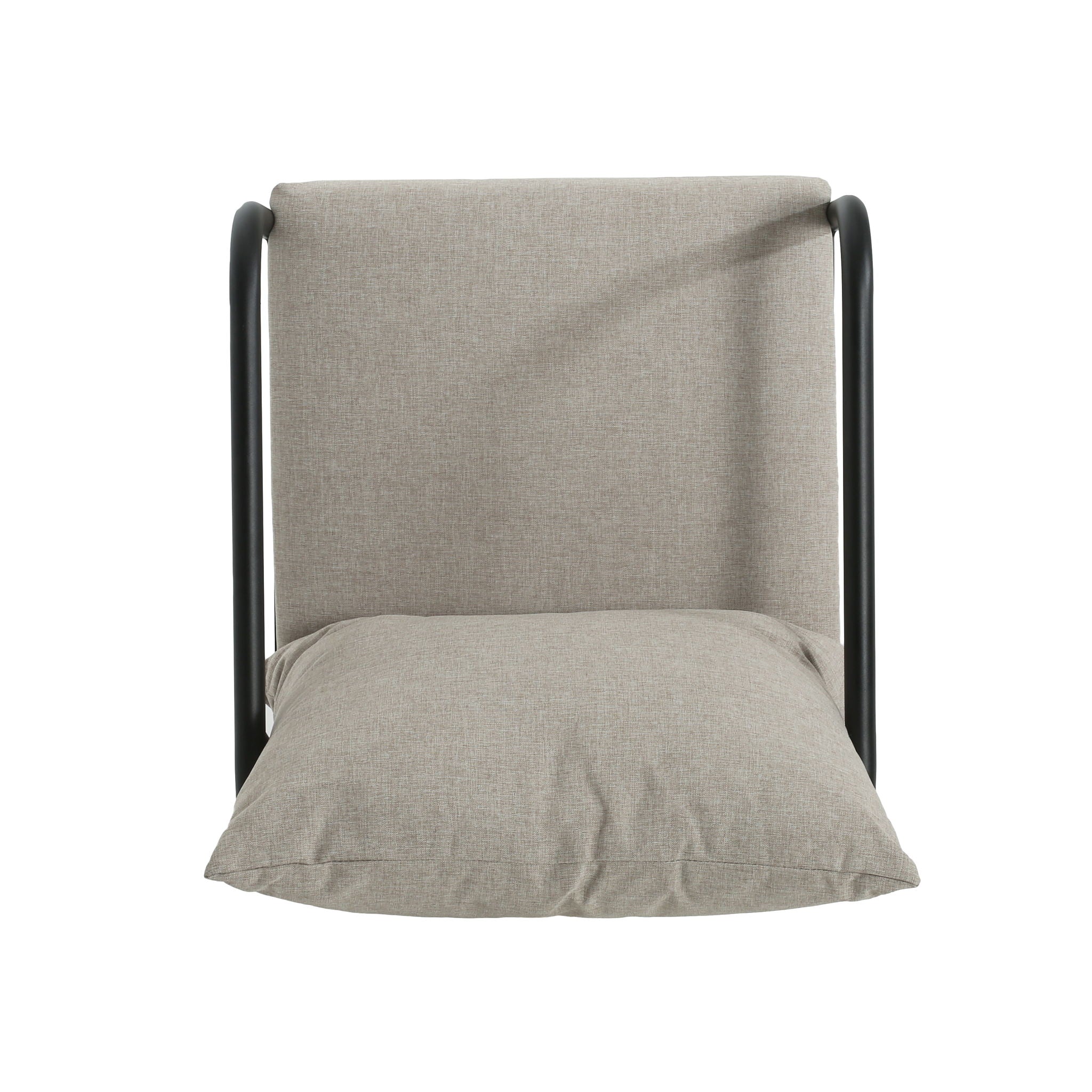 Leora - Modern Minimalist Round Tube Sofa Chair With Cushions - Beige / Black