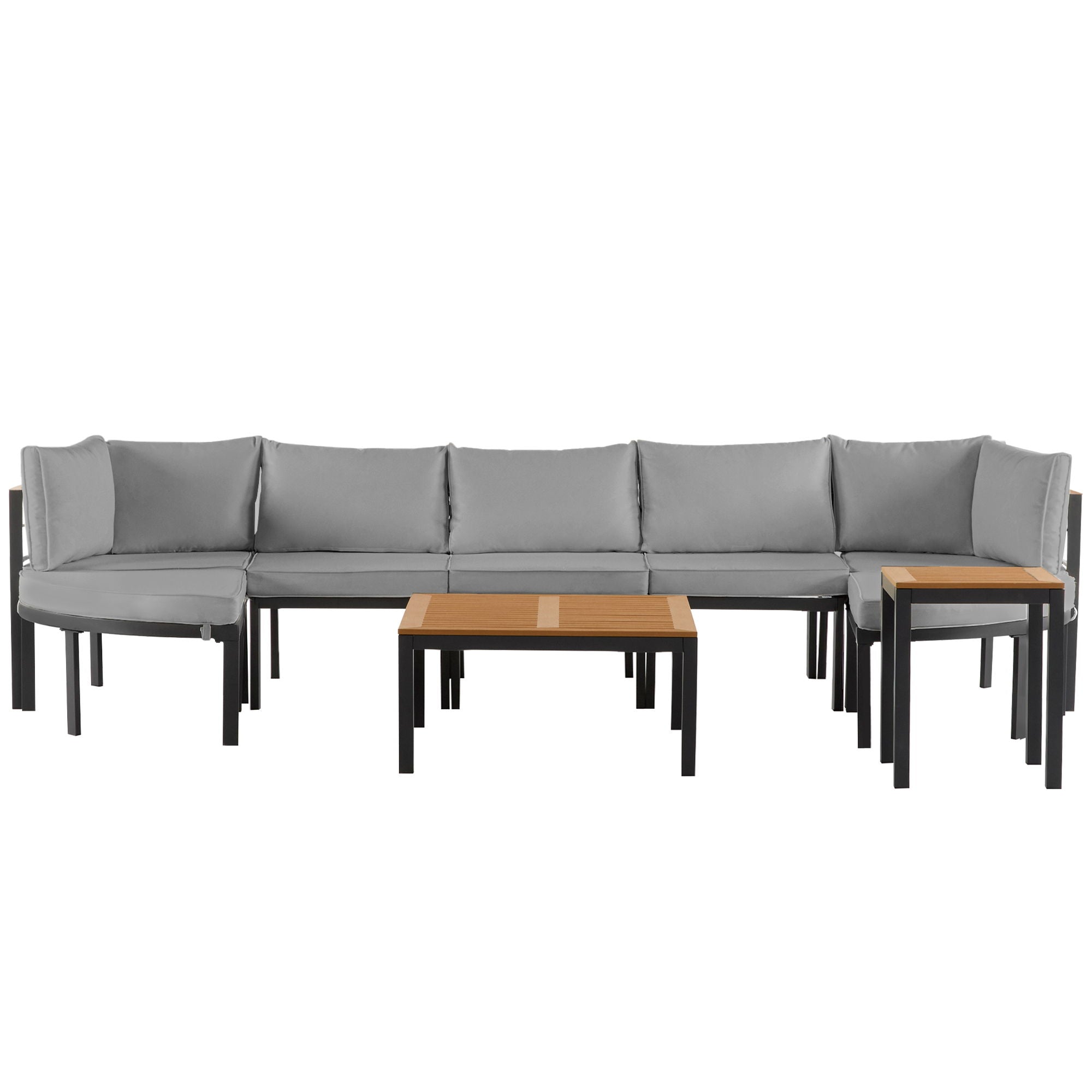Outdoor Sectional Sofa Set Patio Seating Group With Cushions
