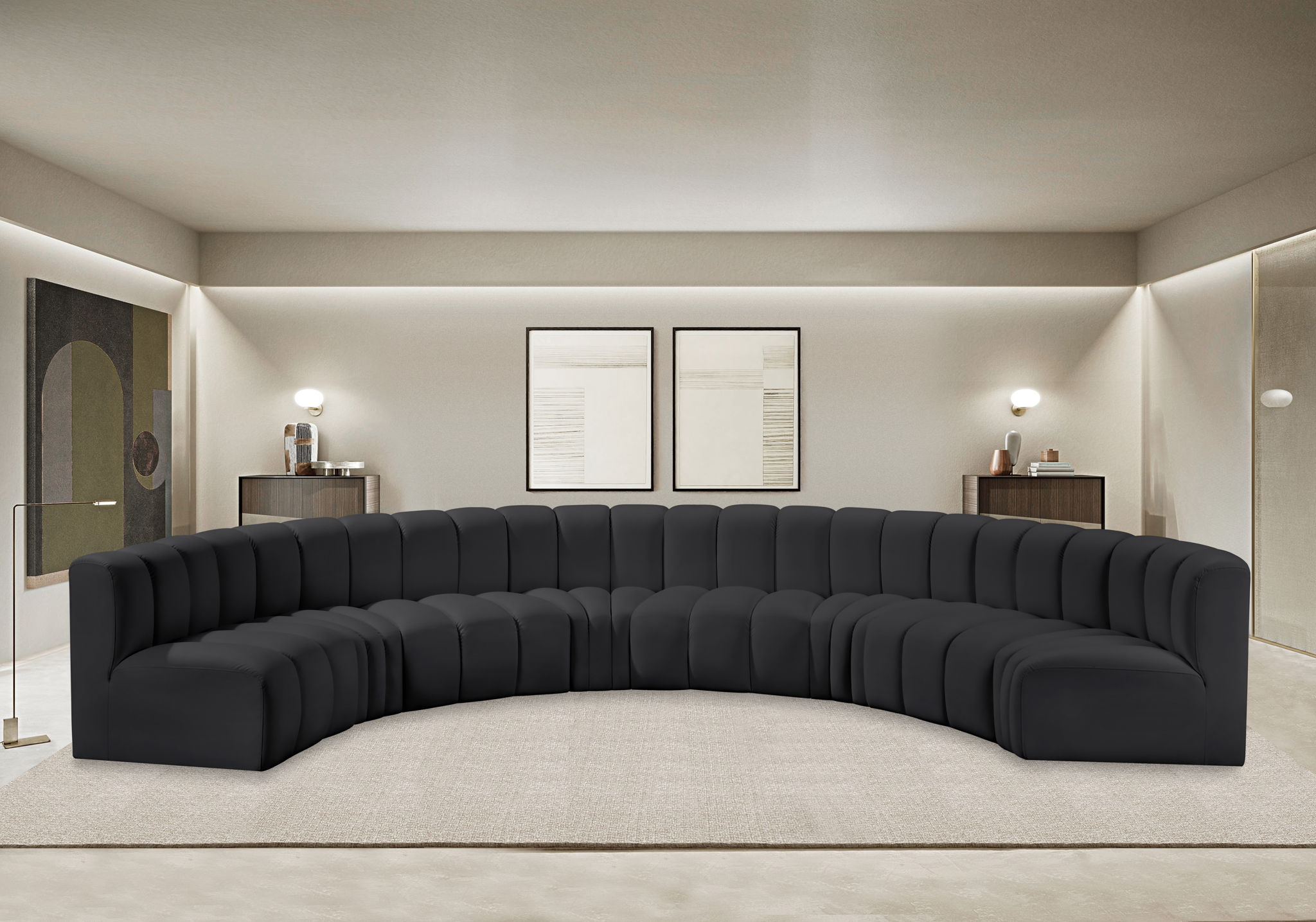 Arc - Faux Leather 8 Piece U-Shaped Modular Sofa