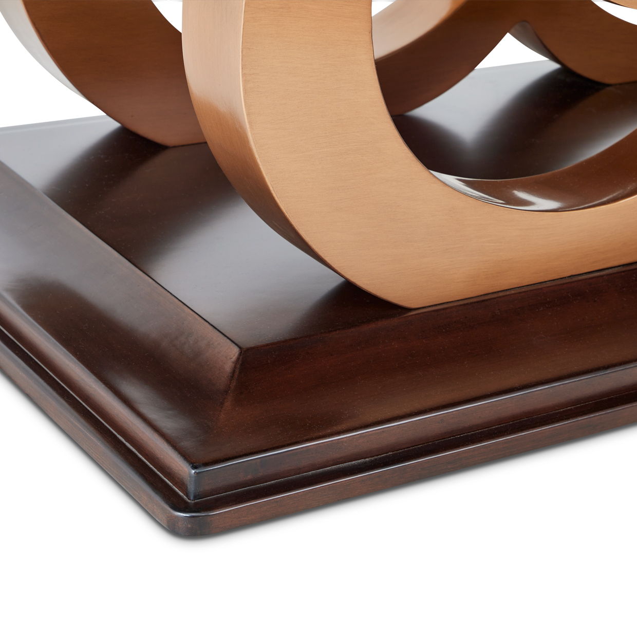 Camellia Field - Rectangular Pedestal Dining Table - Dark Brown / Gold