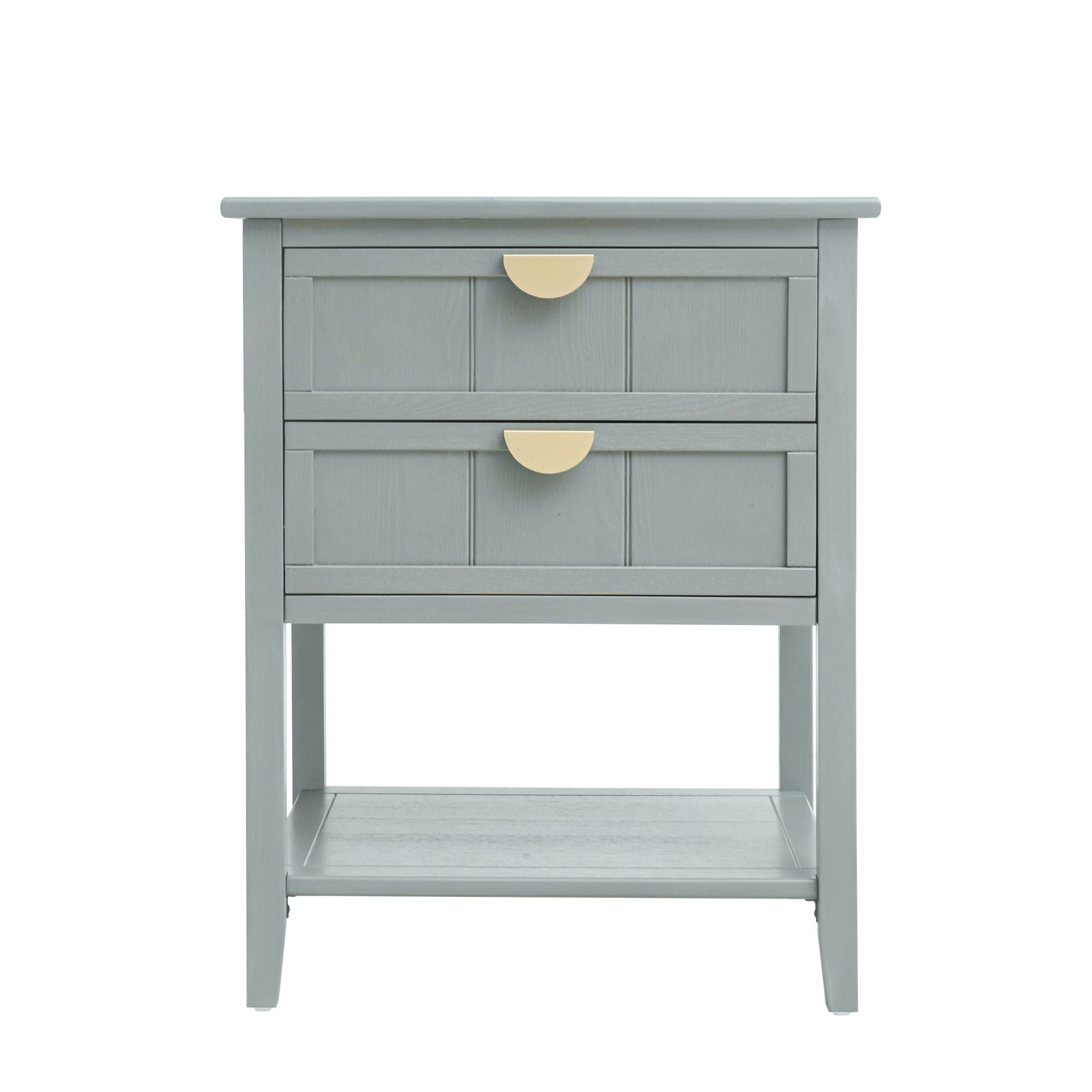 2 Drawer Side Table, American Style, End Table, Suitable For Bedroom, Living Room, Study