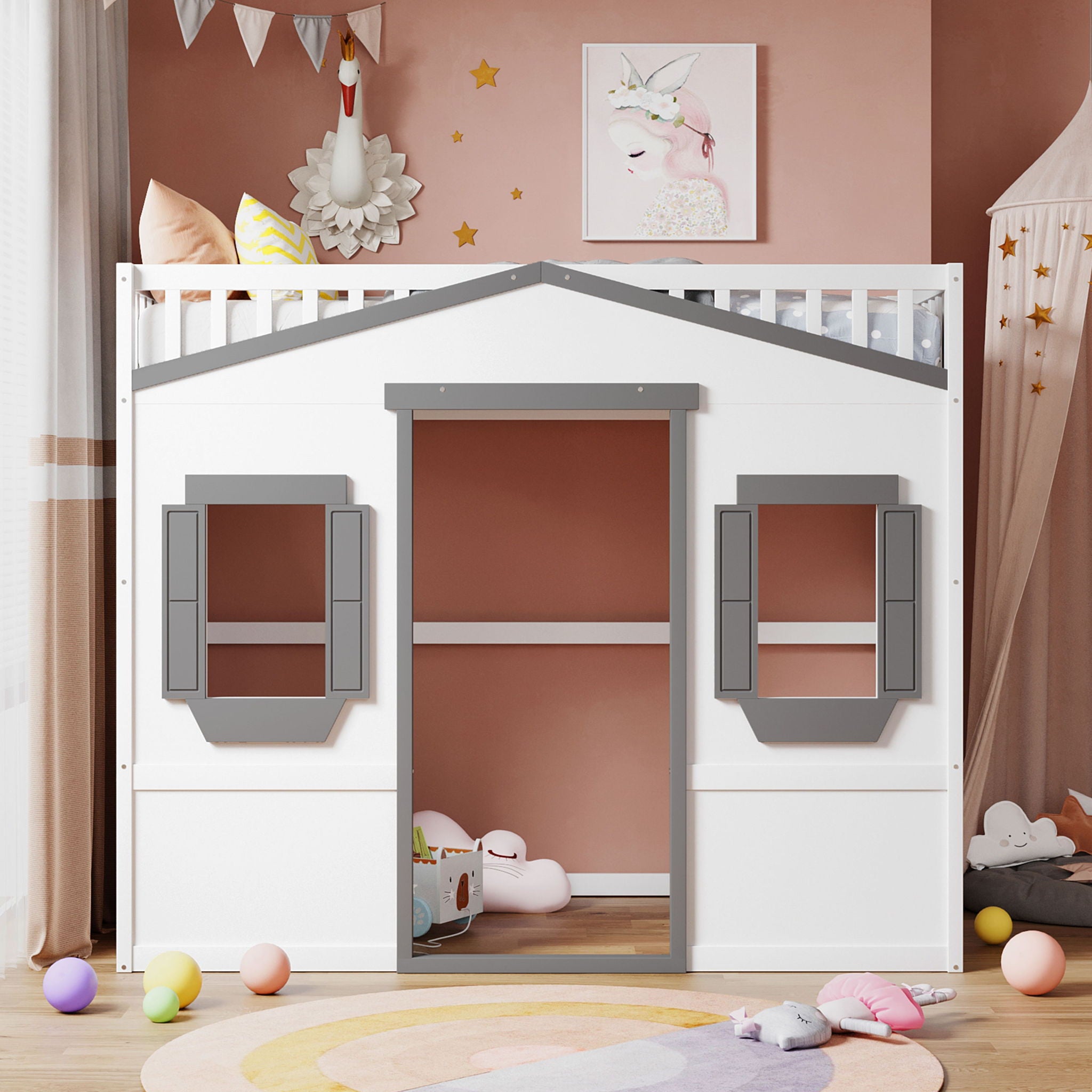 Elegant House Loft Bed With Ladder