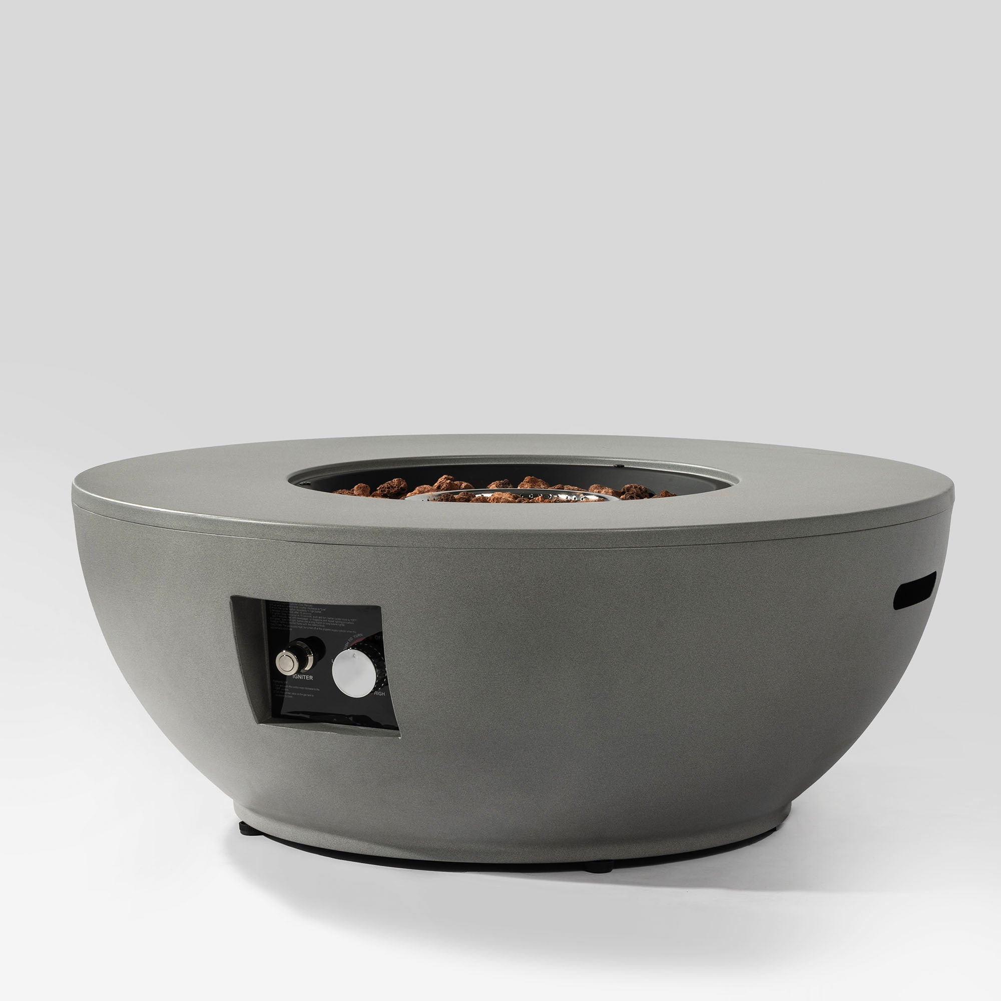 36'' Propane Gas Fire Pit Table - Grey Steel