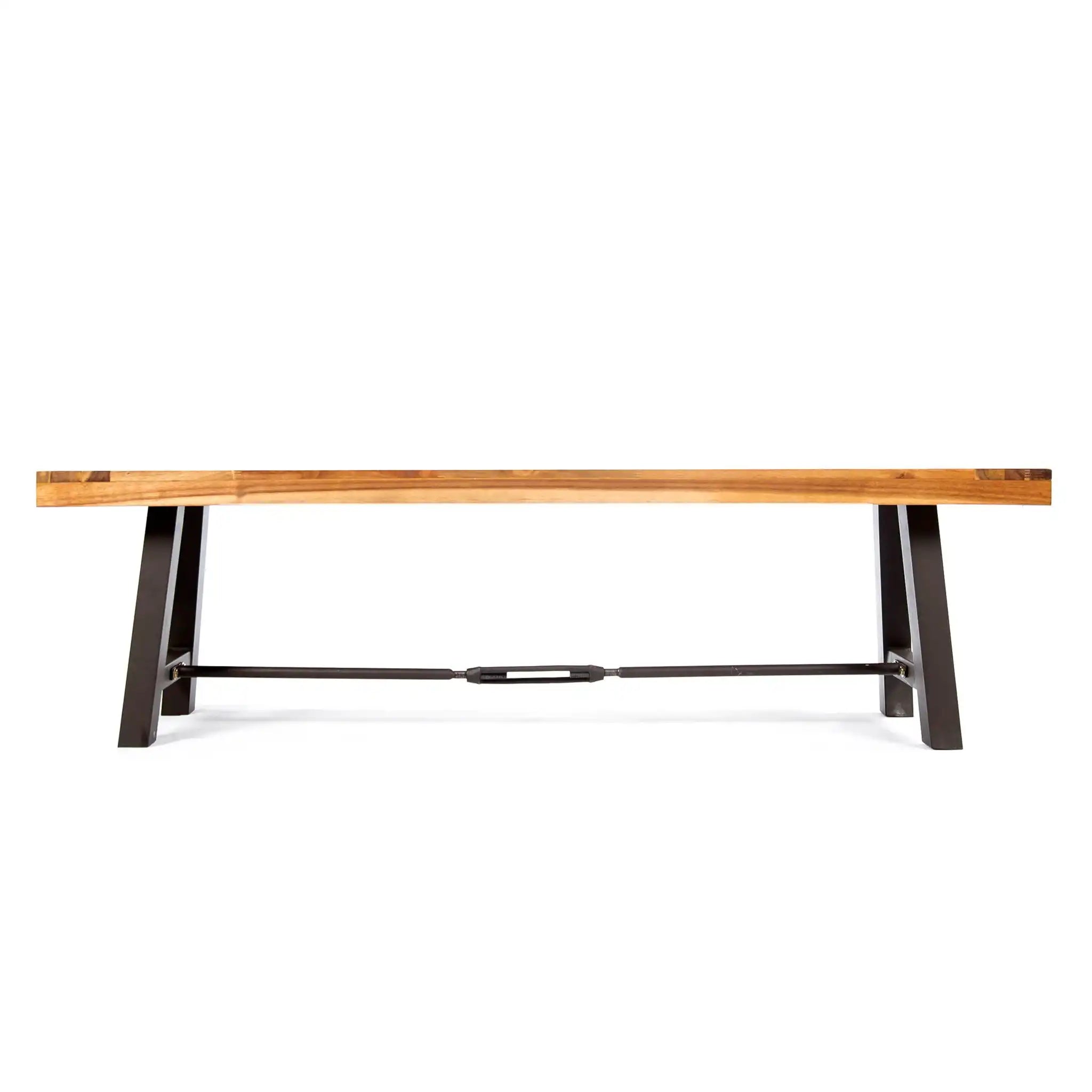 Blossom - Acacia Wood Outdoor Bench With Slat Design - Rustic