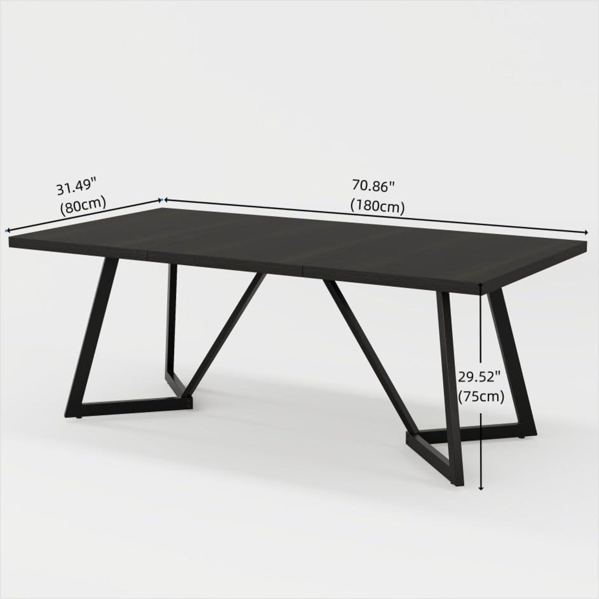 Rectangular Dining Table For 6 - 8 People - Black