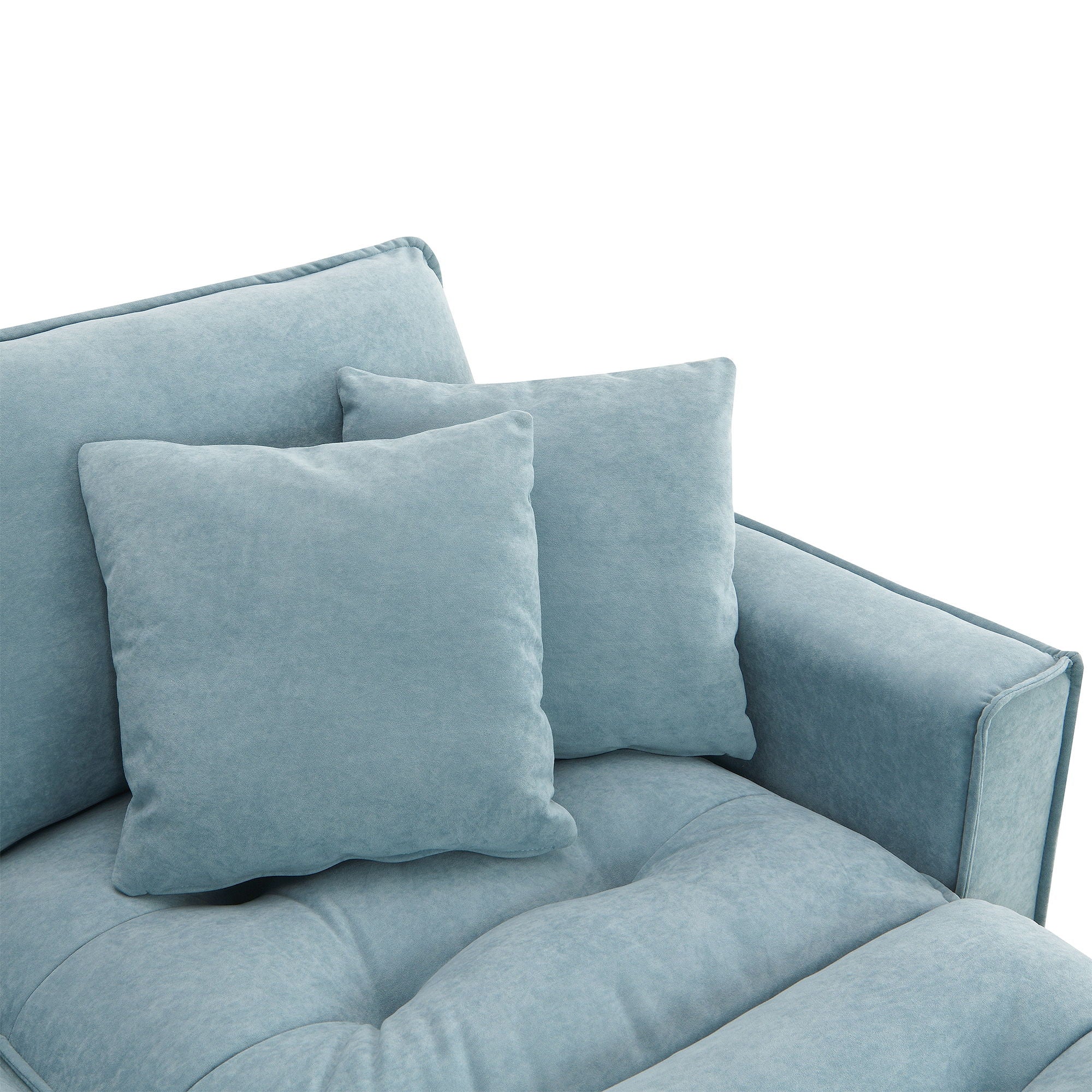 Modern Convertible Sectional L Shaped Reversible Couch Set With Free Pillows 4 Seat Suede Sleeper Sofa With Ottoman