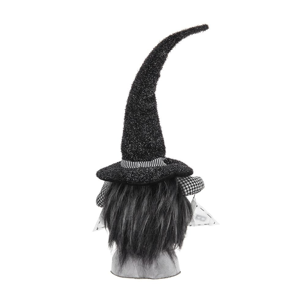 Gnome With 'Boo' Banner, For Halloween Decor - Black White