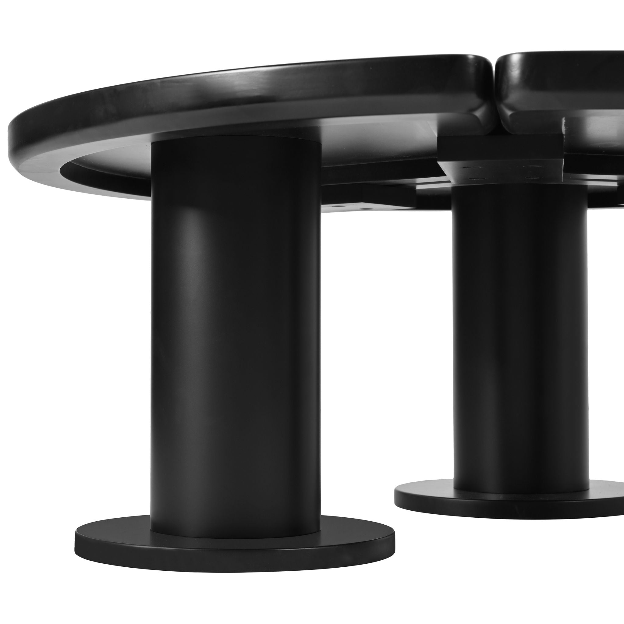 Round Petal Shaped Coffee Table With 3 Thick Legs