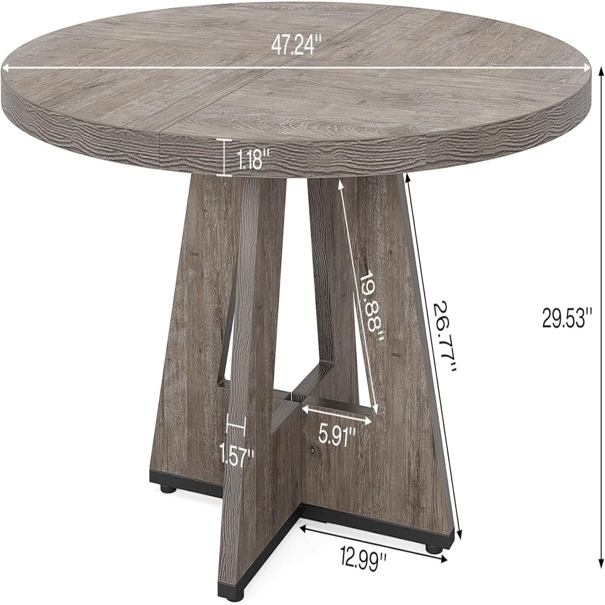 Round Dining Cross Base Kitchen Table