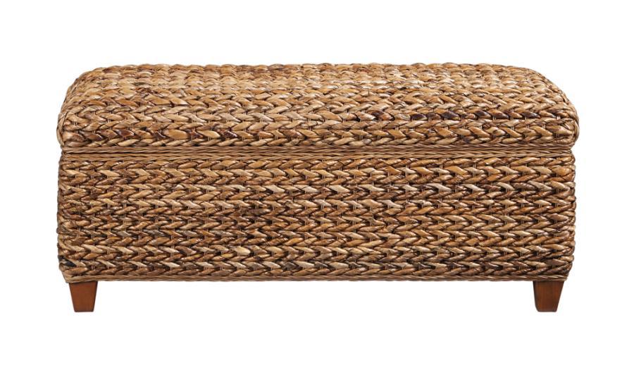 Laughton - Hand - Woven Banana Leaf Storage Trunk - Amber