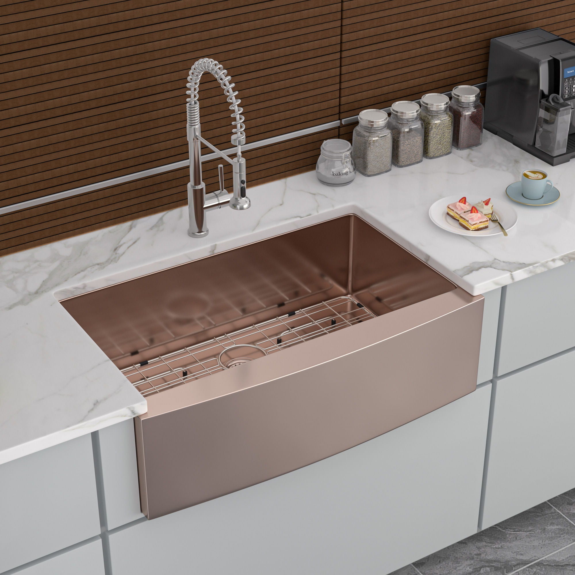Farmhouse Kitchen Sink, Stainless Steel, Apron Front