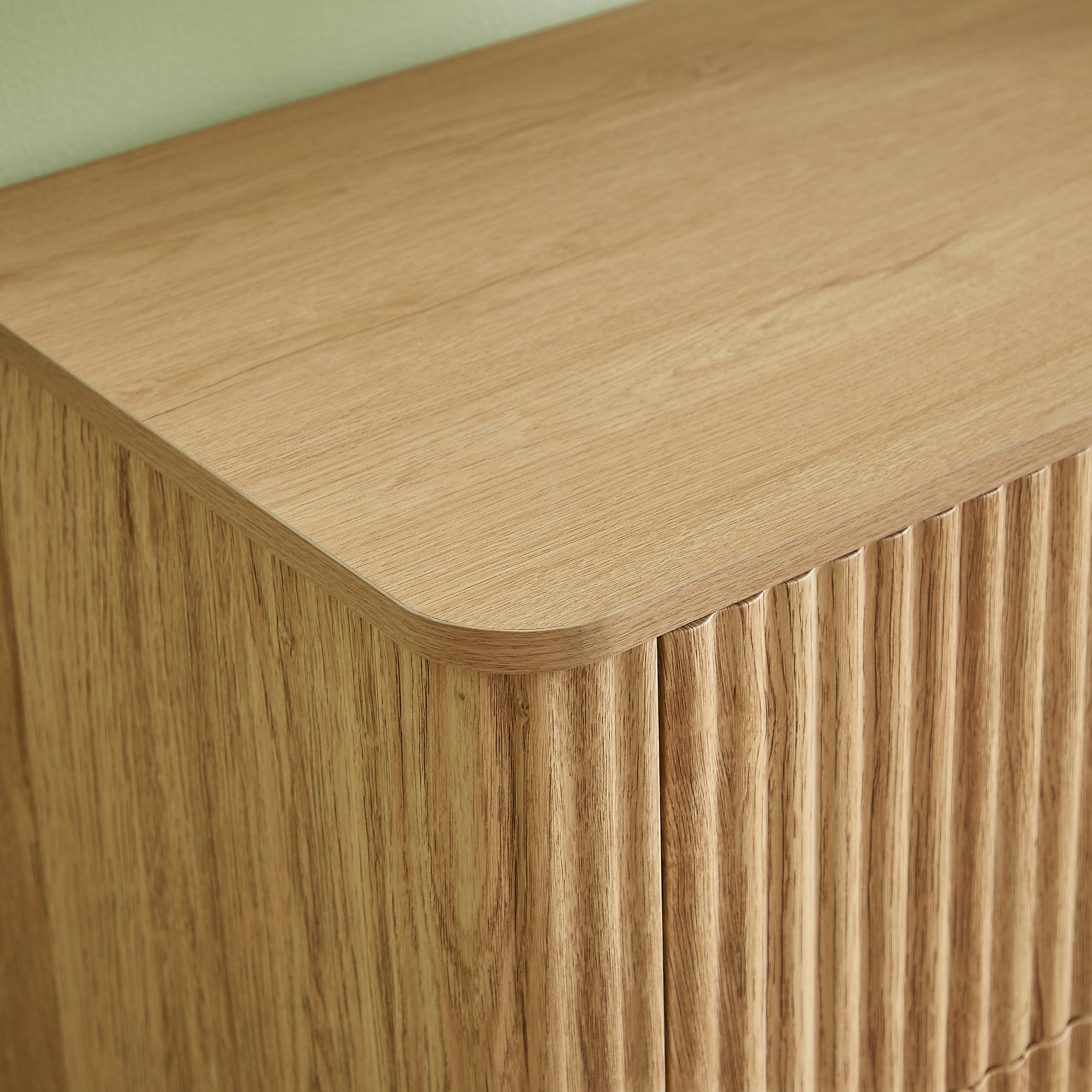 Willow Modern Light Oak Wood Fluted Nightstand - Best Buy Furniture