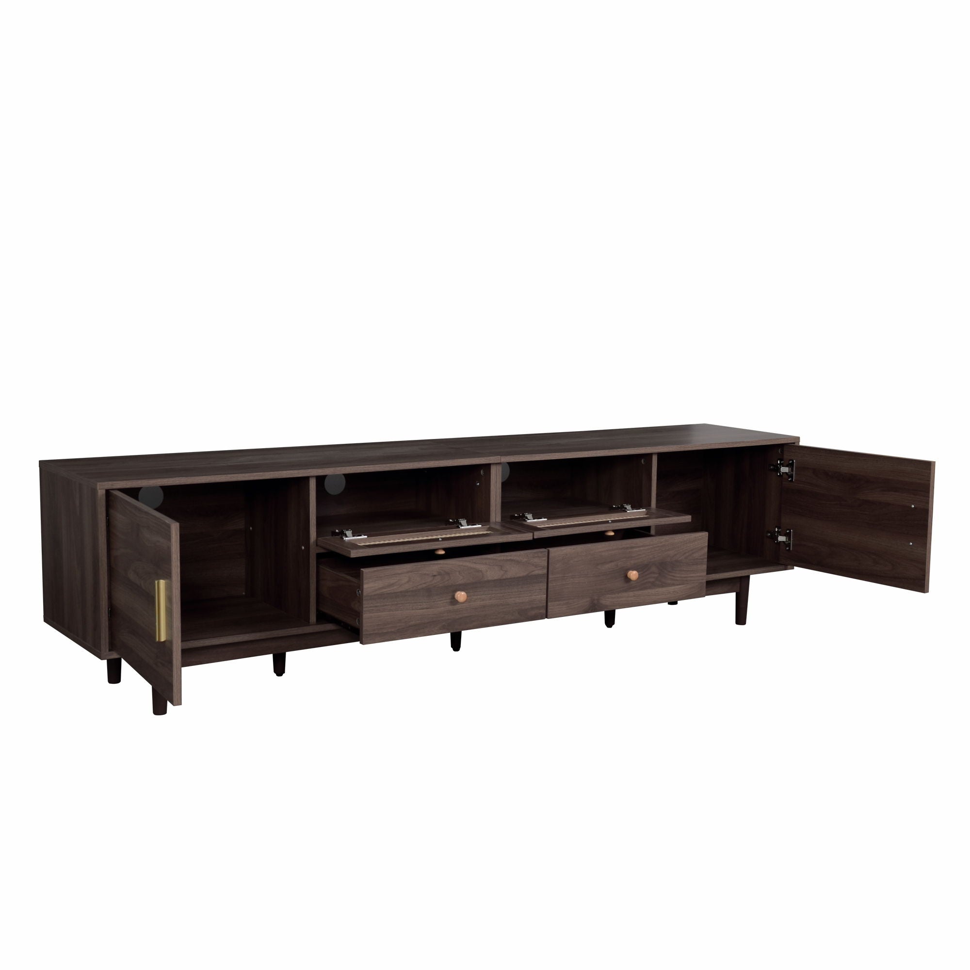 TV Stand With Drawers, Accent Entertainment Center For Living Room - Dark Brown