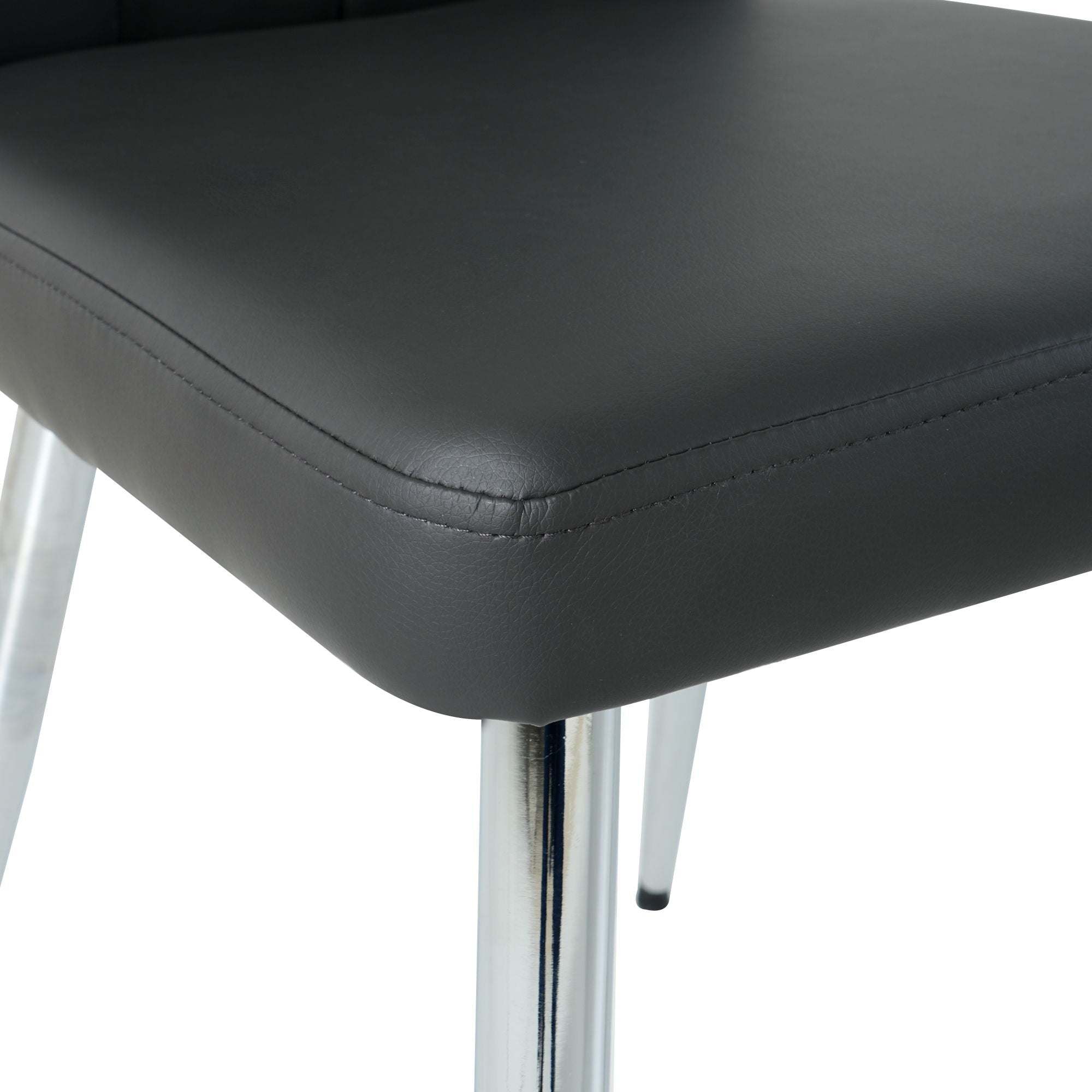 Modern Dining Chair With Electroplated Metal Legs (Set of 4)