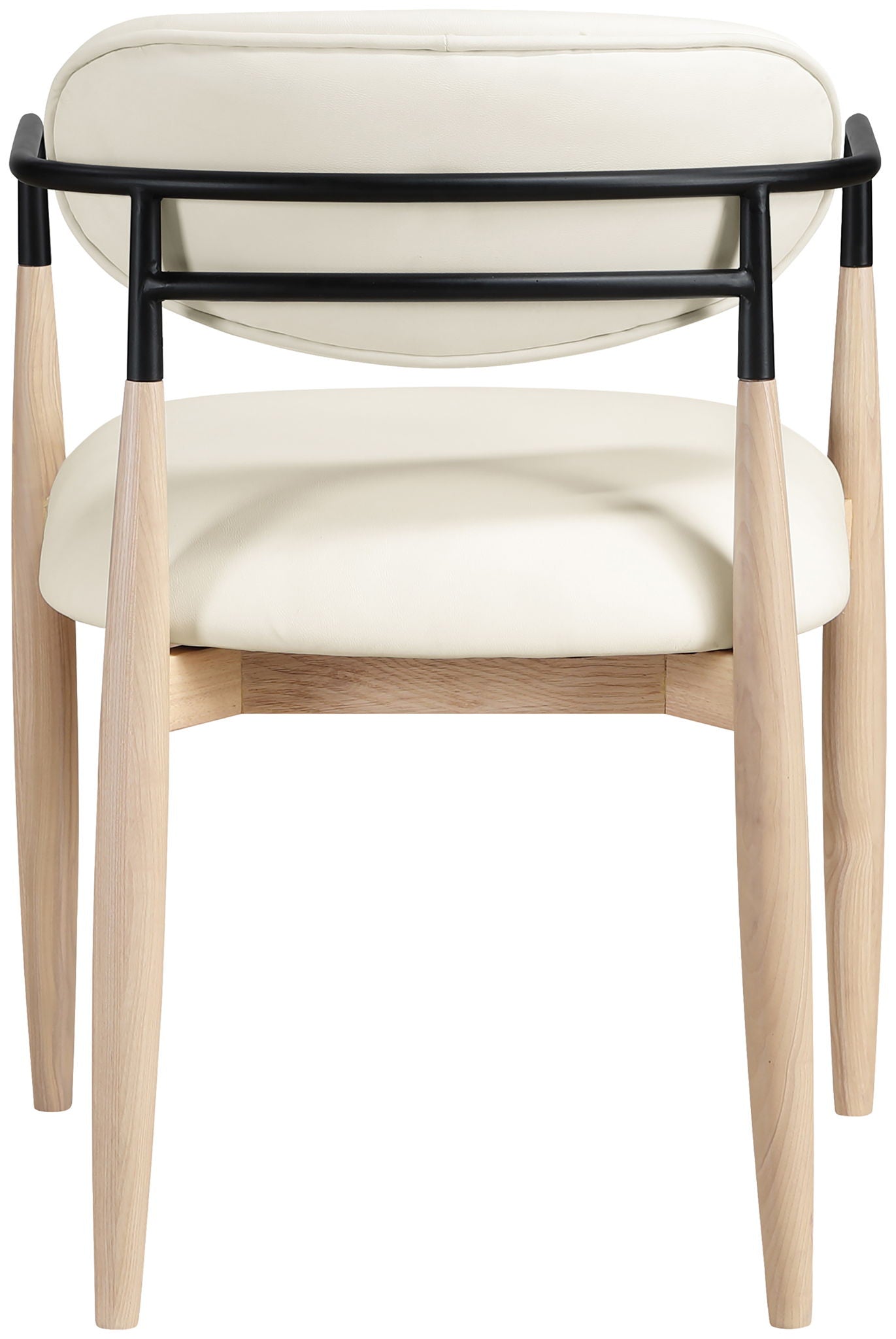 Riccio - Faux Leather Dining Arm Chair (Set of 2) - Natural Frame