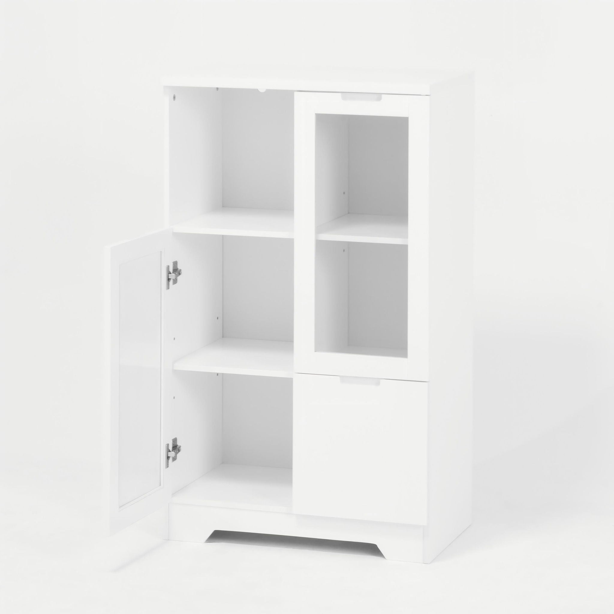 Modern Cabinet With Glass Doors And Drawer