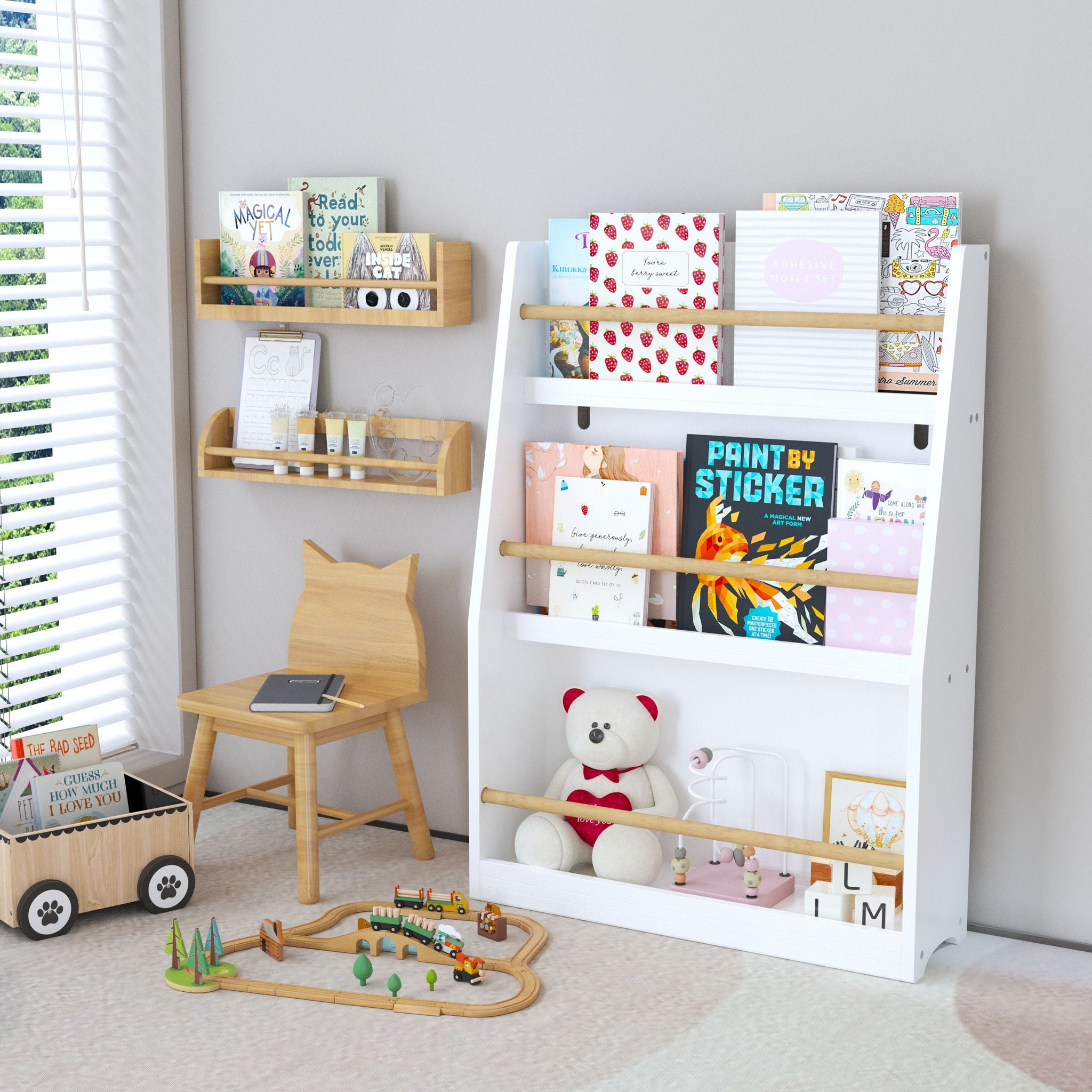 3 Tier Book Shelf, Compact Storage For Bedrooms