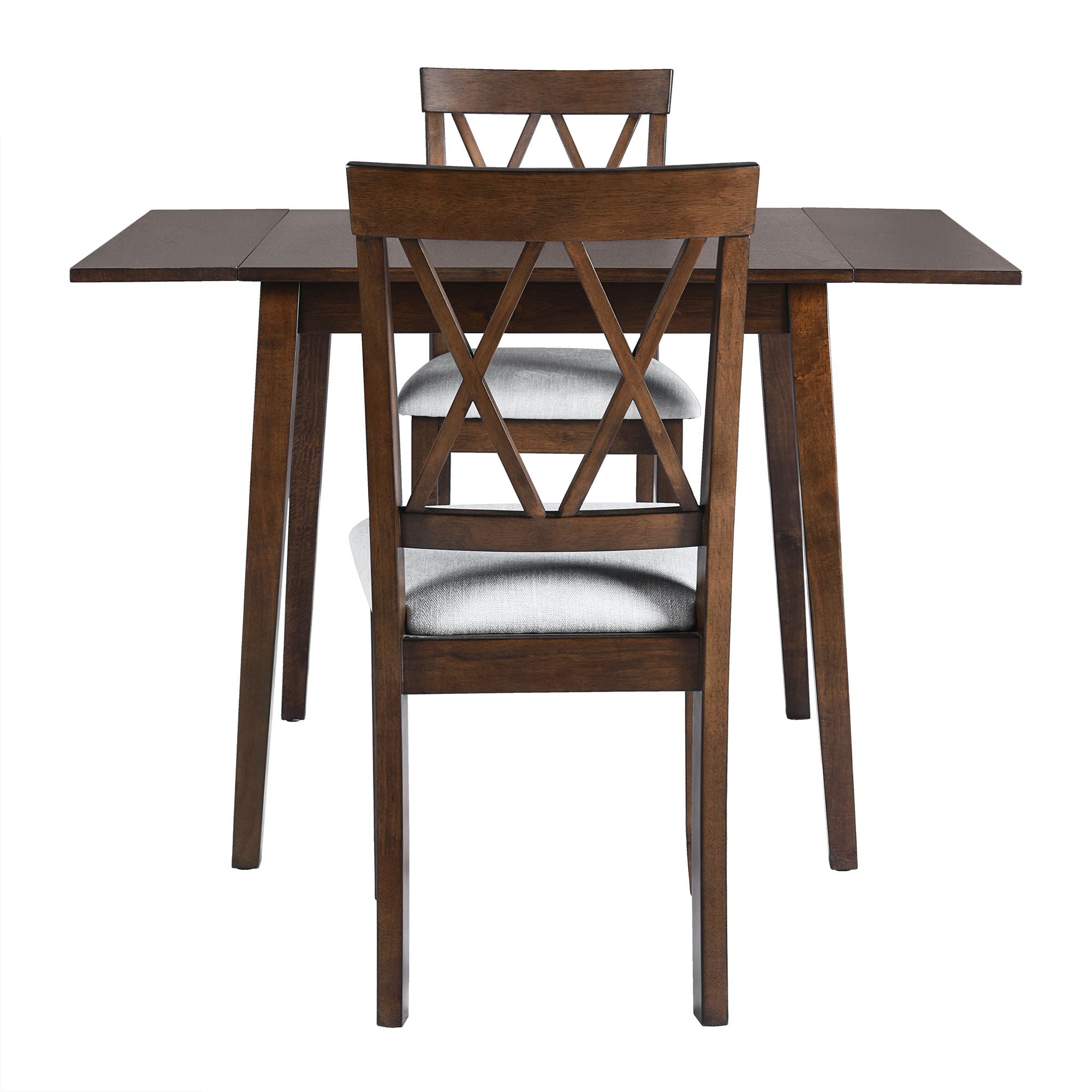 3 Piece Kitchen Dining Set With Drop Leaf Dining Table And 2 Dining Upholstered Chairs, Dining Room Set For Small Places - Brown - Best Buy Furniture