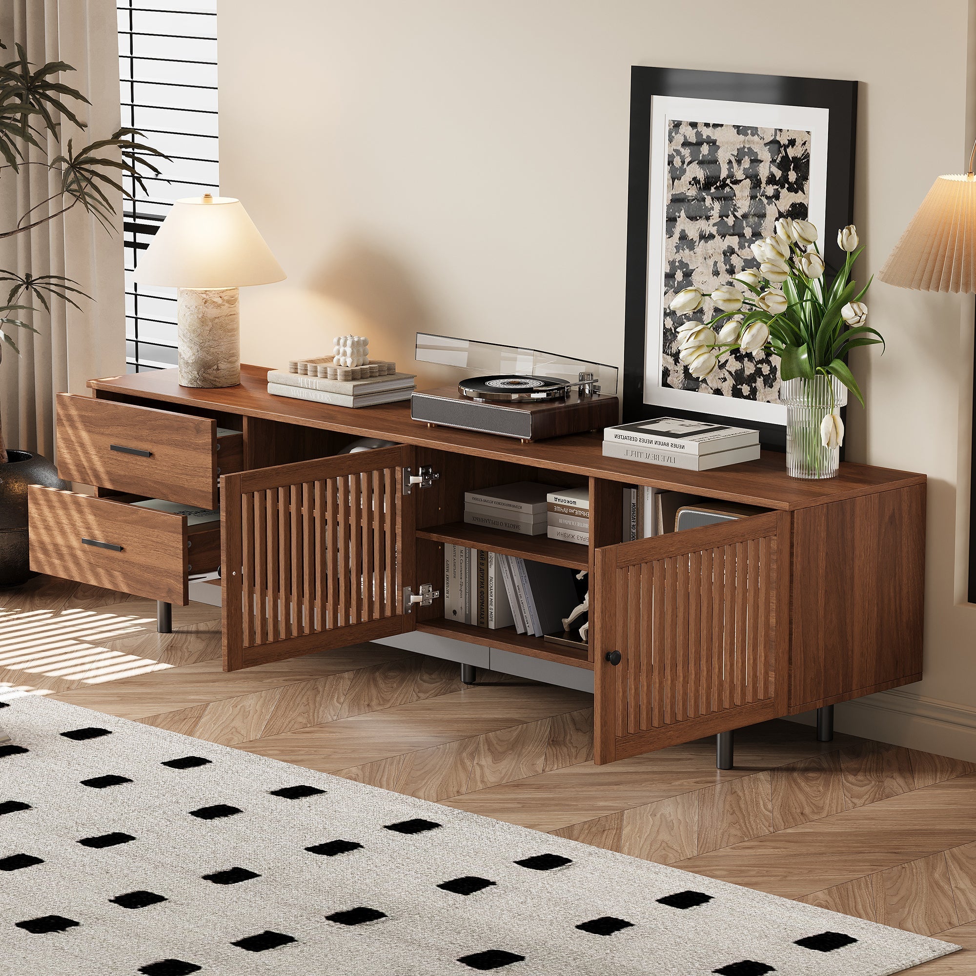 78 Inch Modern TV Stand for TVs up to 85 Inches