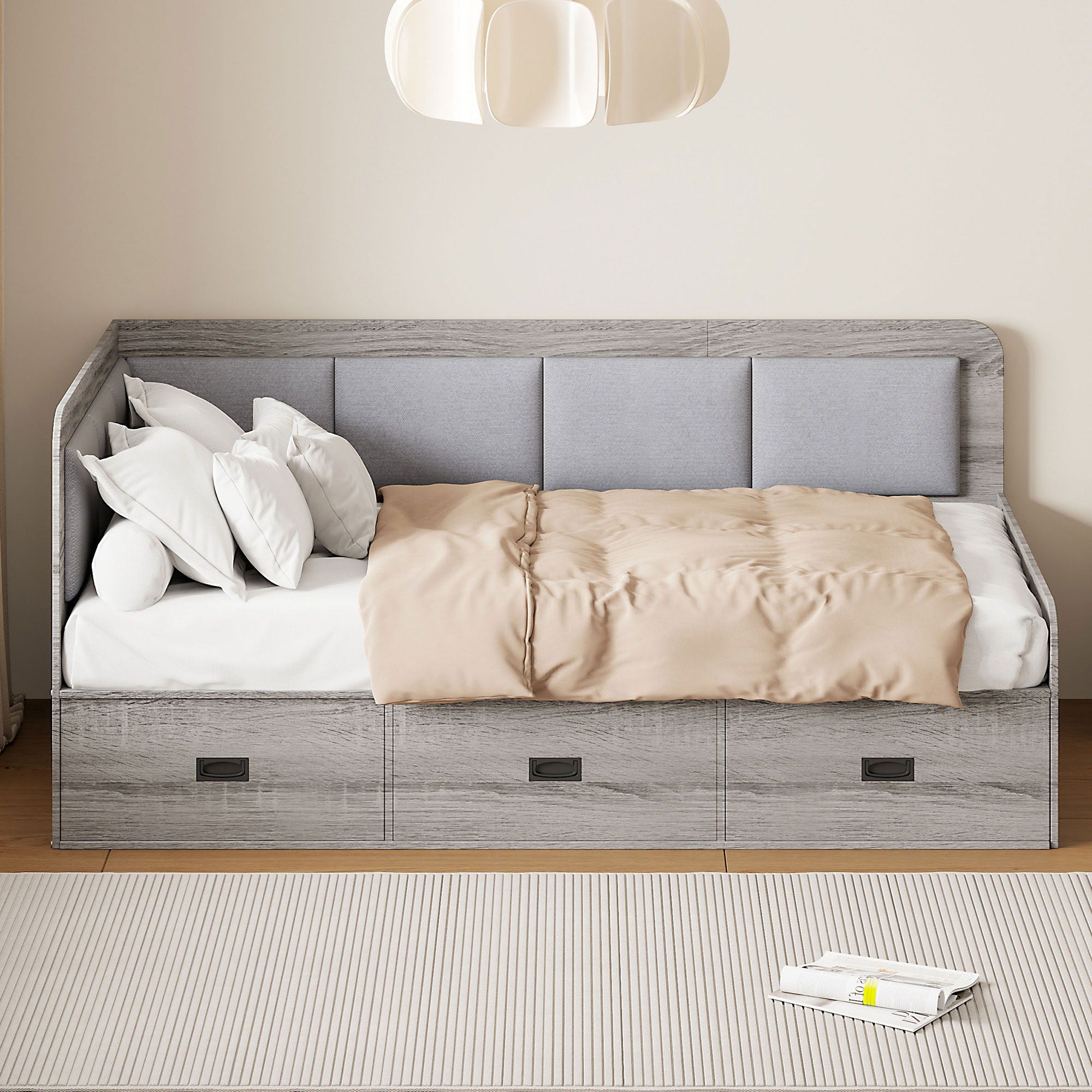 Daybed With 3 Drawers And 3 Storage Compartments