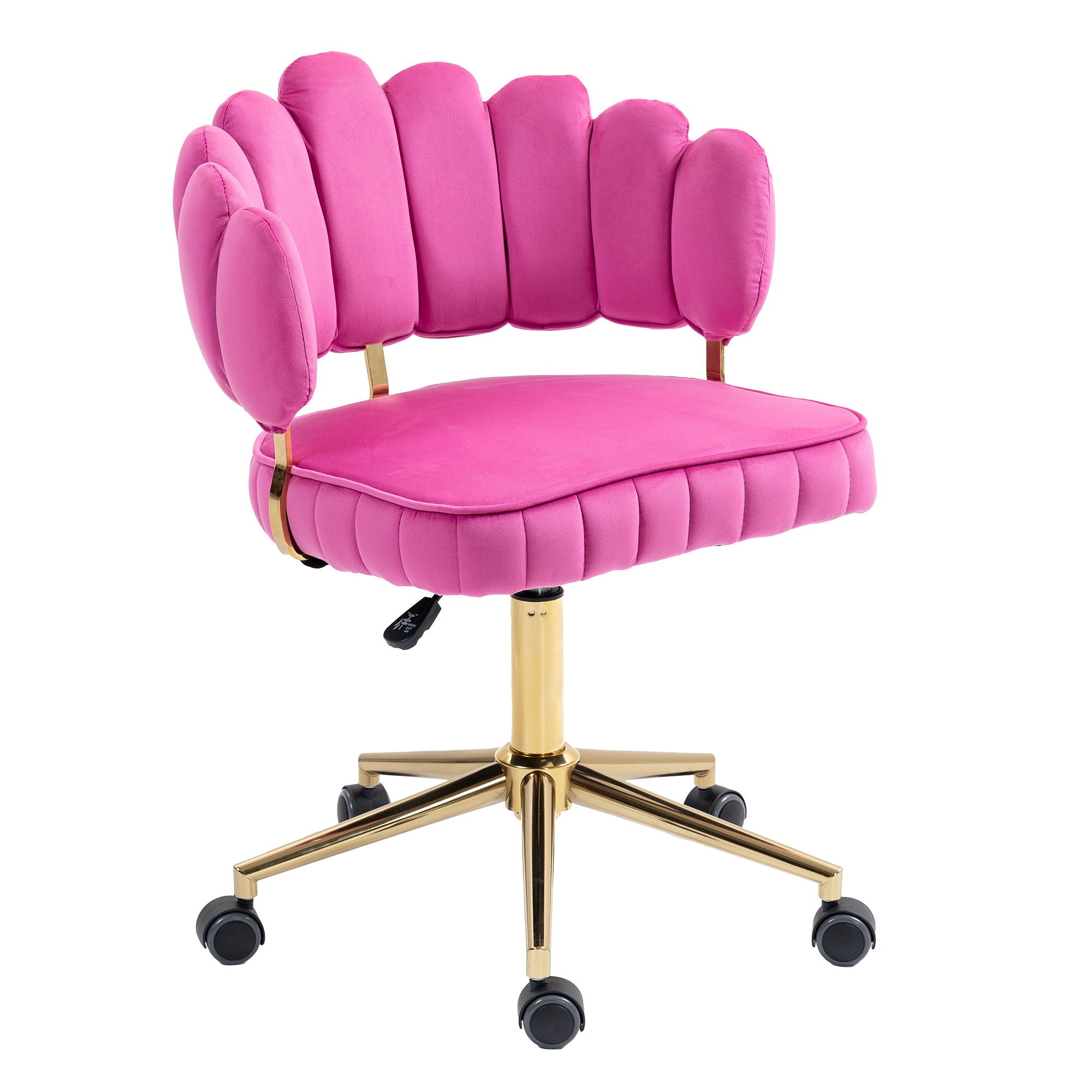 Modern Velvet Home Office Desk Chair With Adjustable Height And Swivel Wheels