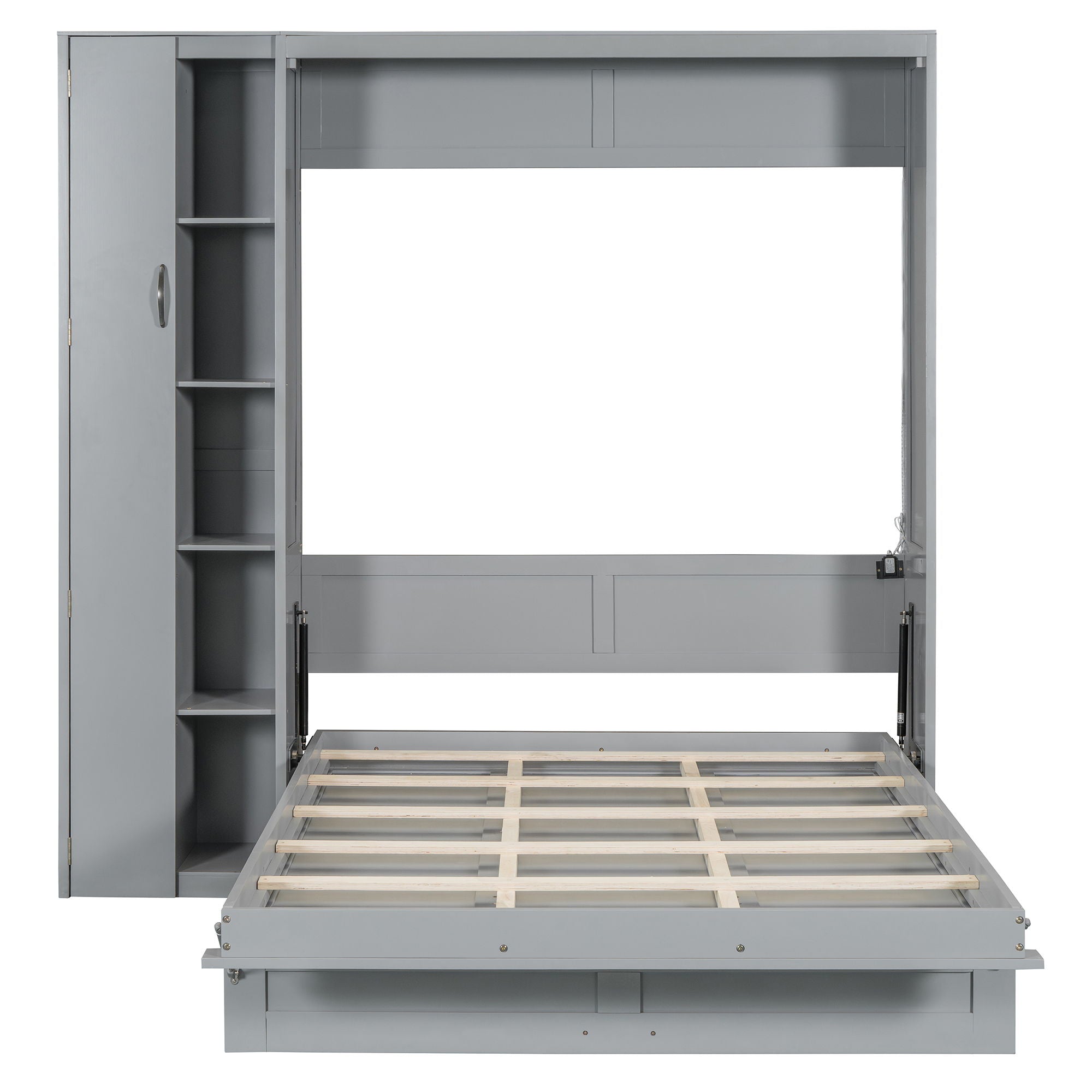 Murphy Wall Bed With Shelves, Wardrobe And LED Lights