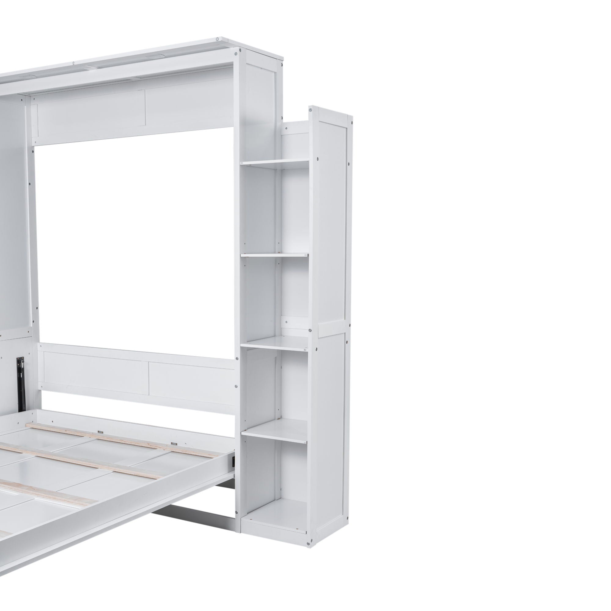 Wall Murphy Bed With Shelves And LED Lights
