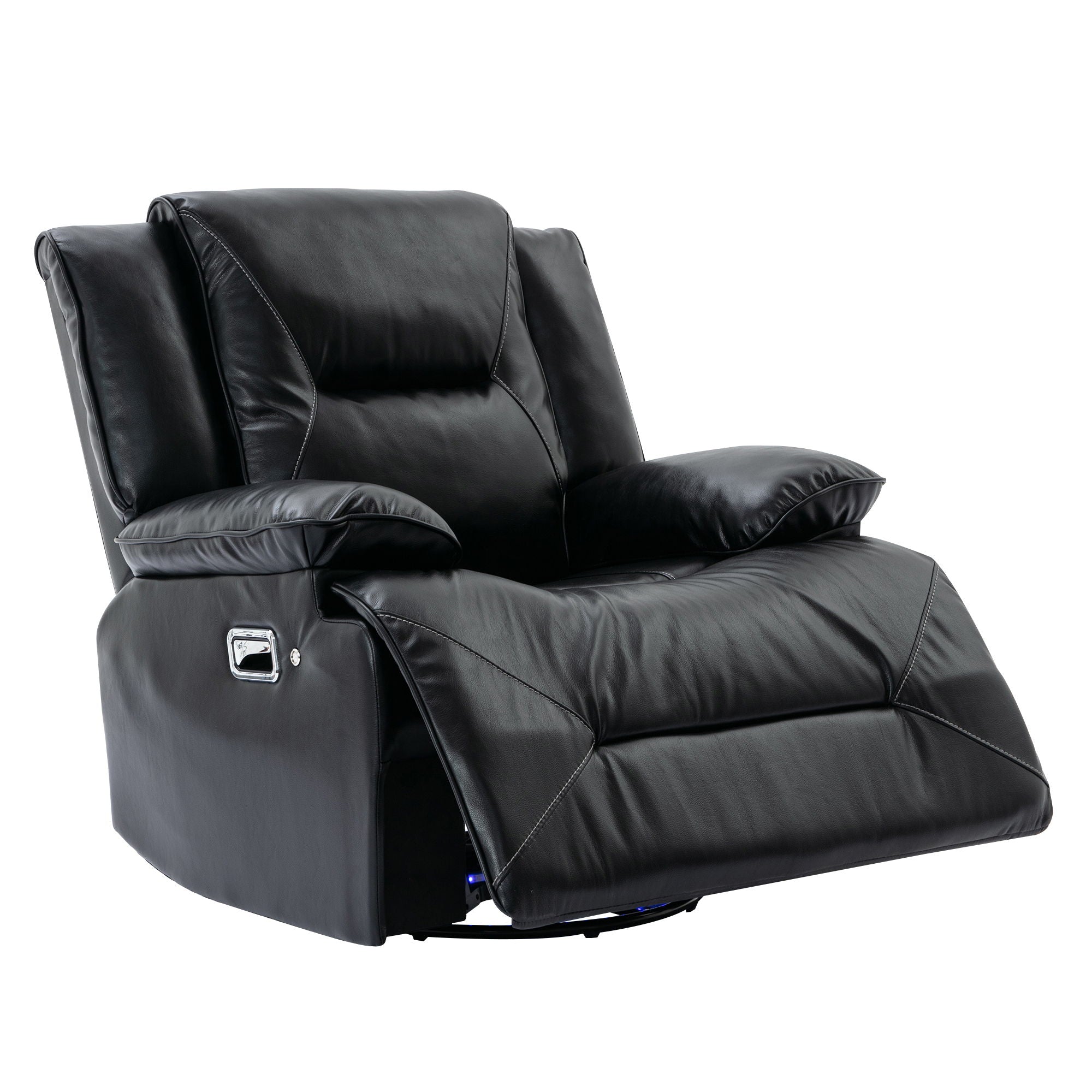 Home Theater Recliner Set Manual Recliner Chair With A LED Light Strip Two Built-In Cup Holders For Living Room