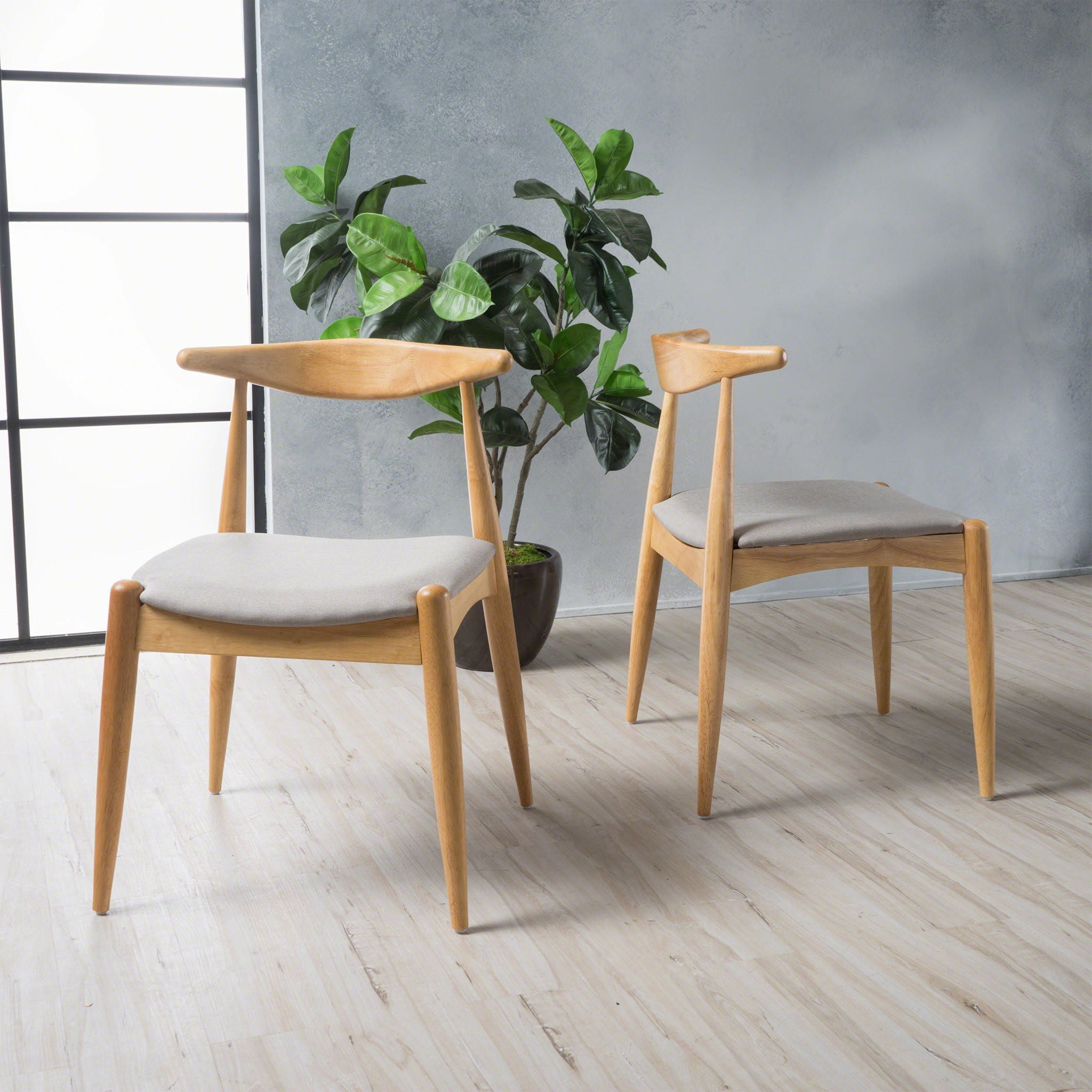 Candescent - Dining Chair With Curved Back And Wood Frame (Set of 2)