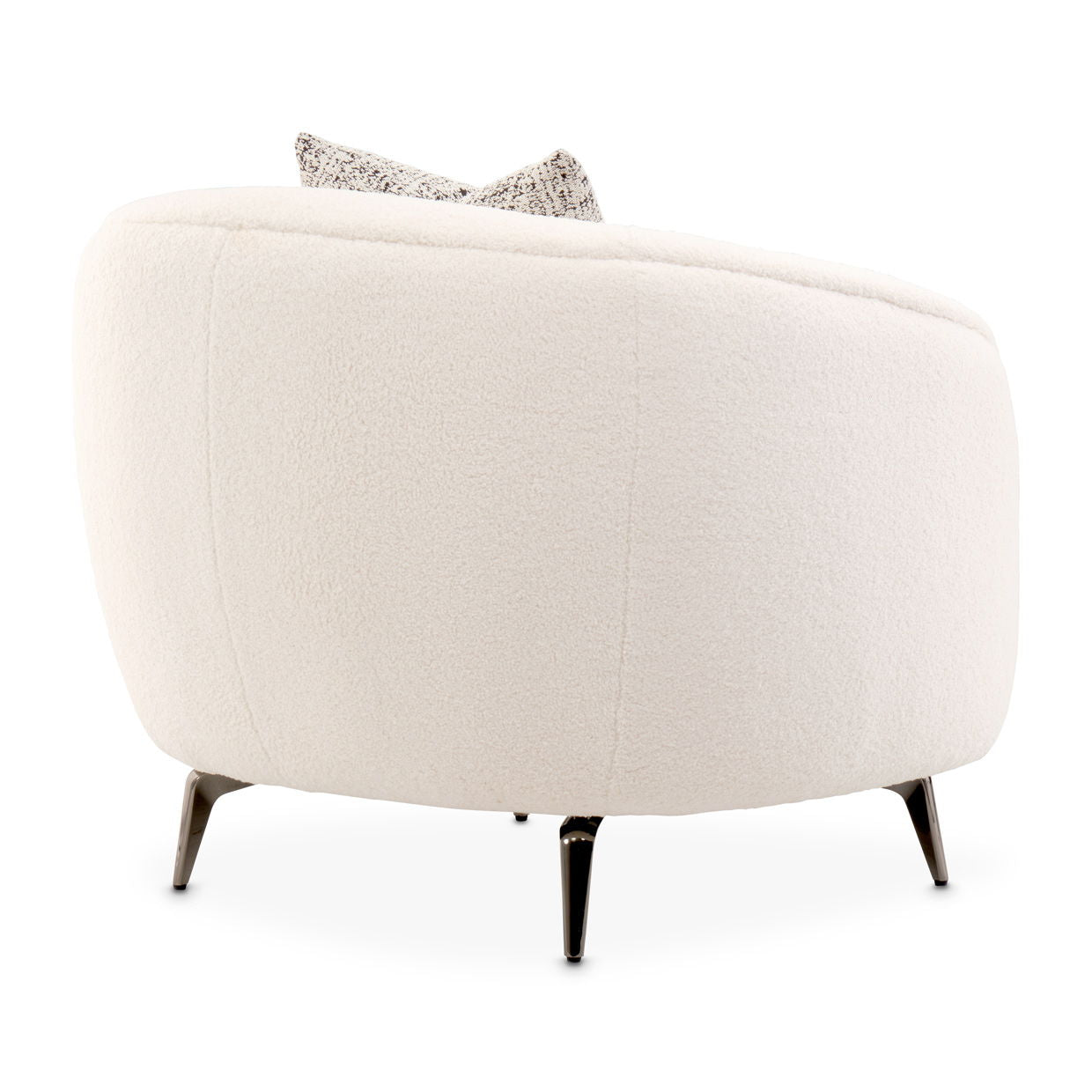 Noir Boucle - Accent Chair - Marshmallow/Black Nickel