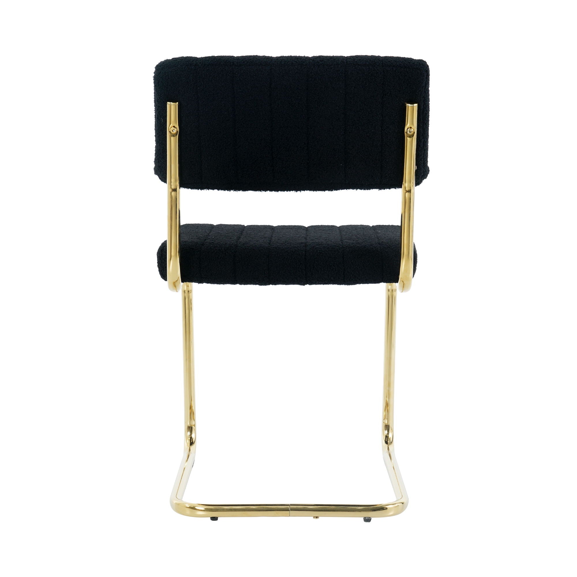 Modern Light Luxury Dining Chair With Metal Legs And Bow Design