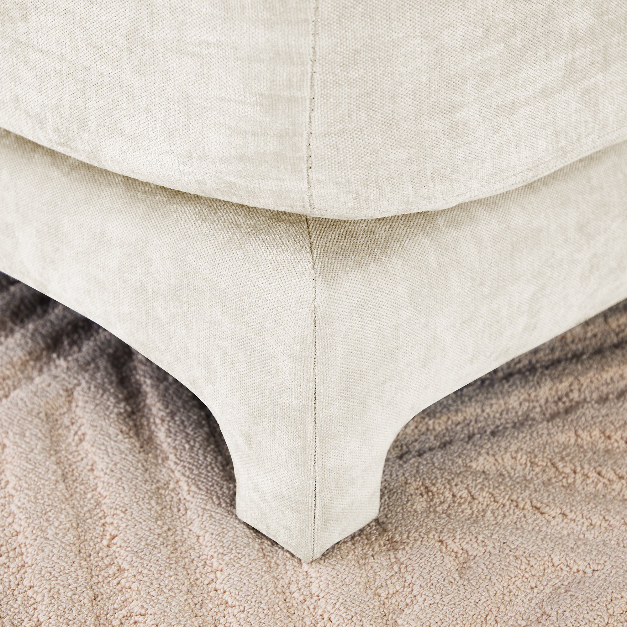 Elegant Four-Seater Sofa with Movable Ottoman and Lumbar Pillow