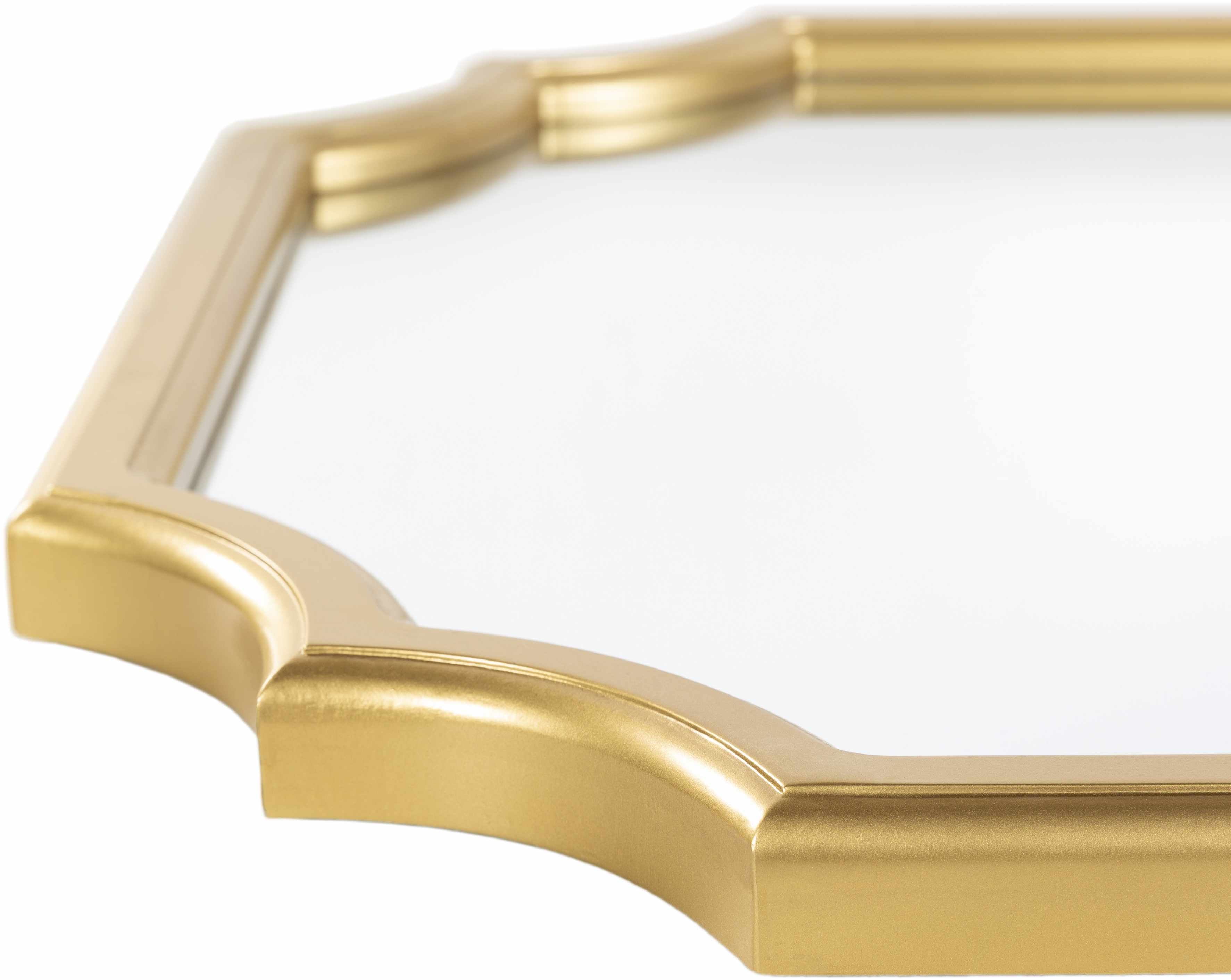 Abangay Gold Contemporary Wood Frame Mirror 24"H x 24"W