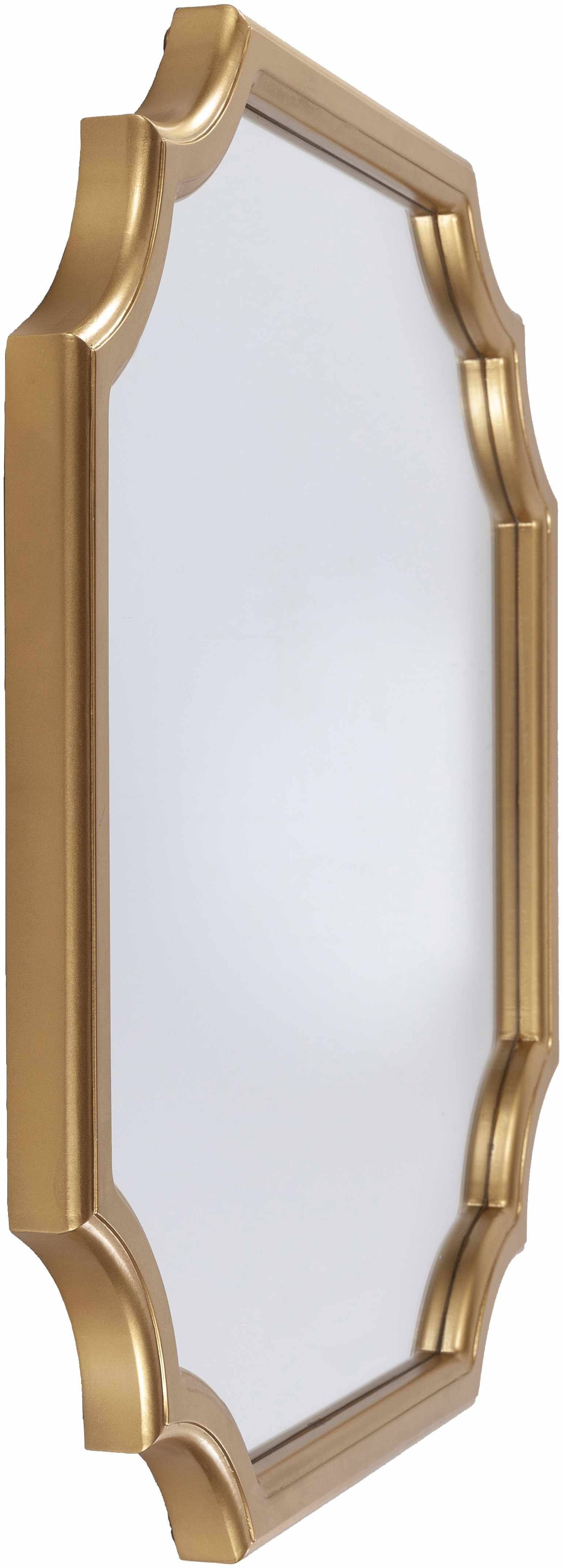 Abangay Gold Contemporary Wood Frame Mirror 24"H x 24"W