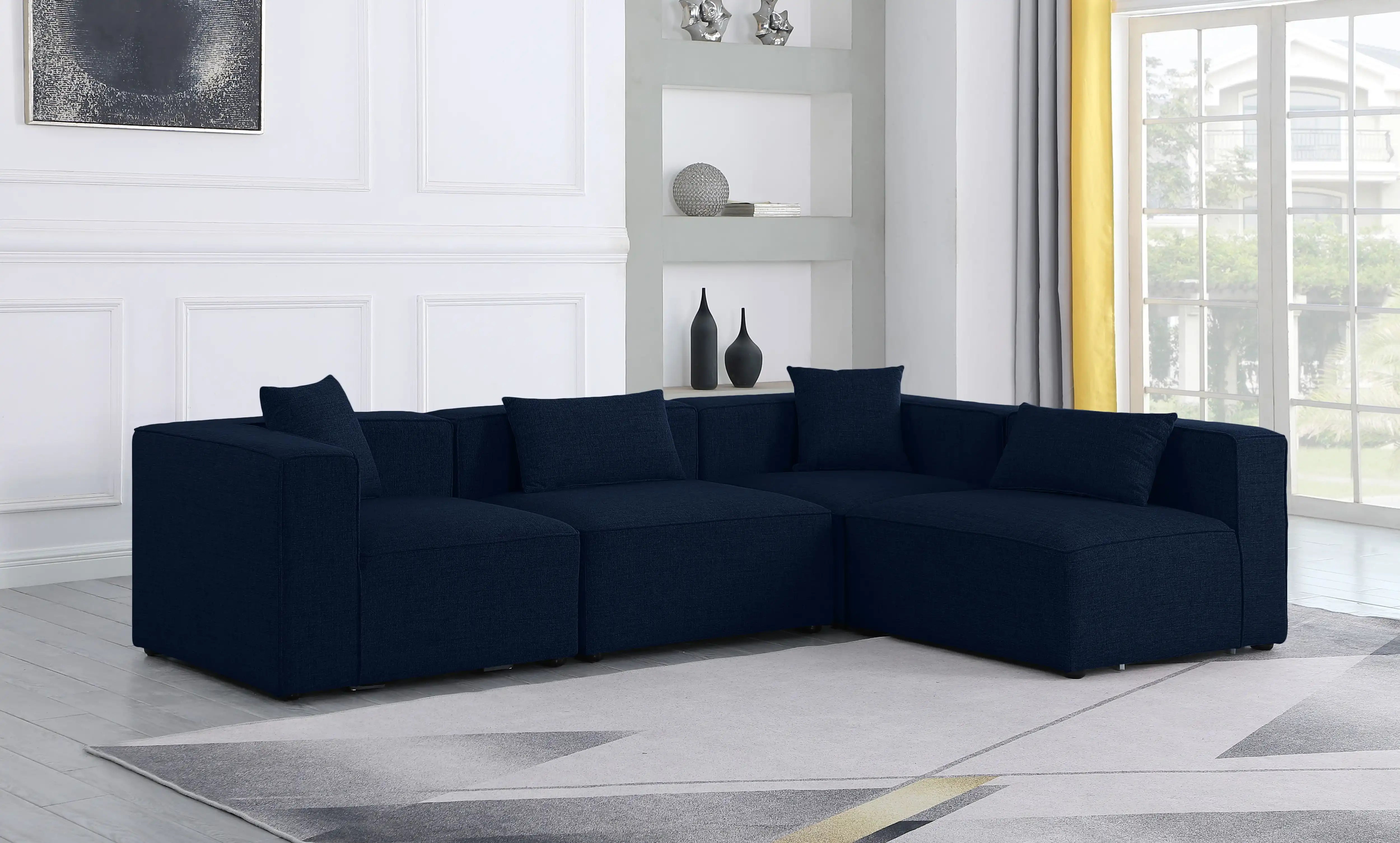 Cube - Linen 4 Piece Modular Corner Sectional