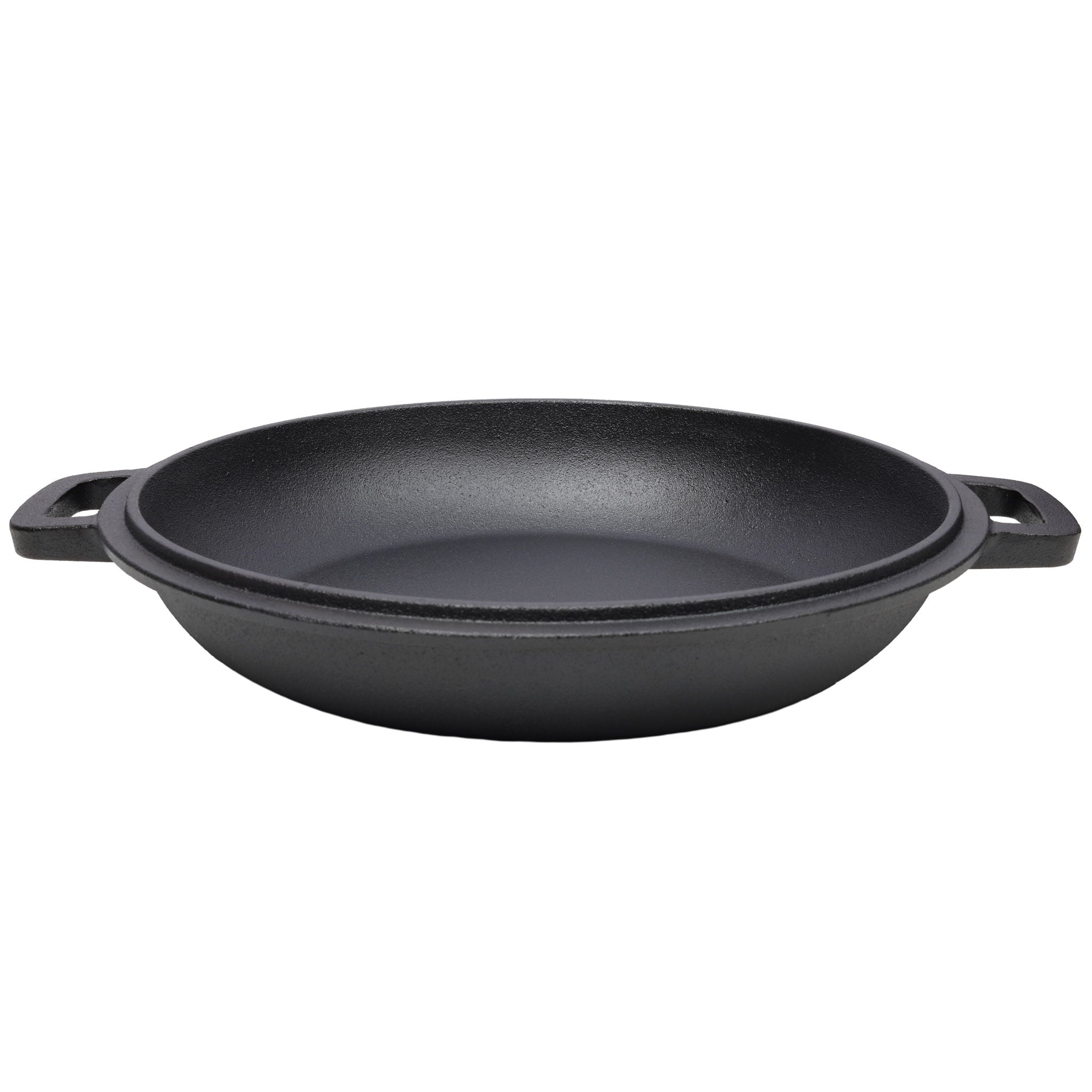 Pre-Seasoned Cast Dutch Oven 2 In 1 With Dual Handles And Covers, 5 Quart - Black