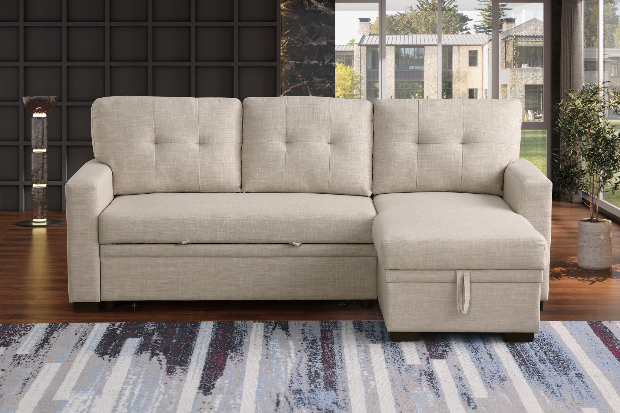 Elegant Storage Sofa - Beige