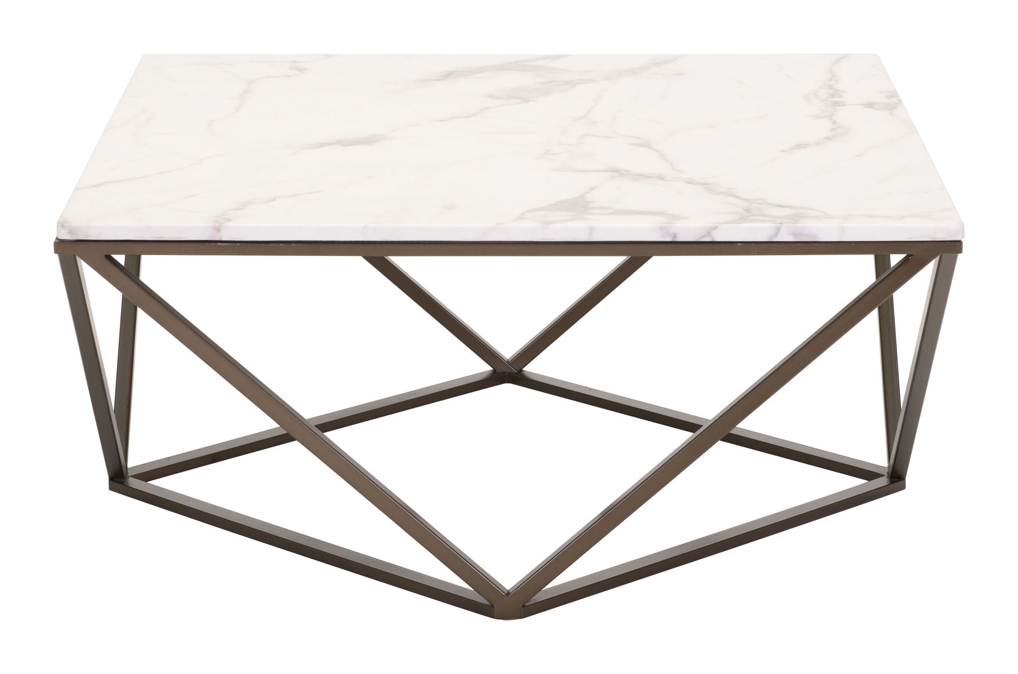 Tintern - Coffee Table - White / Antique Brass