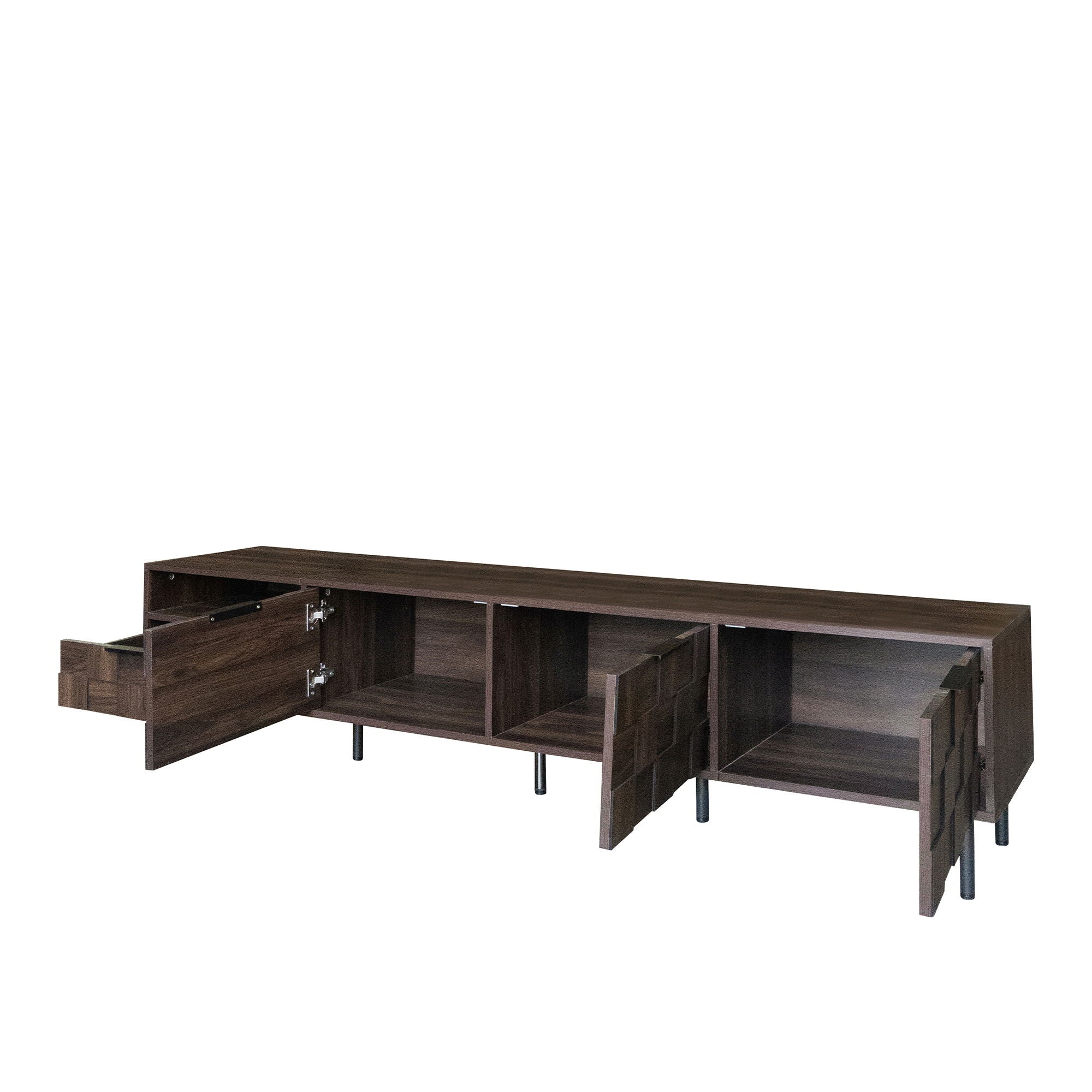 78" TV Stand With Storage Cabinets For Living Room - Walnut
