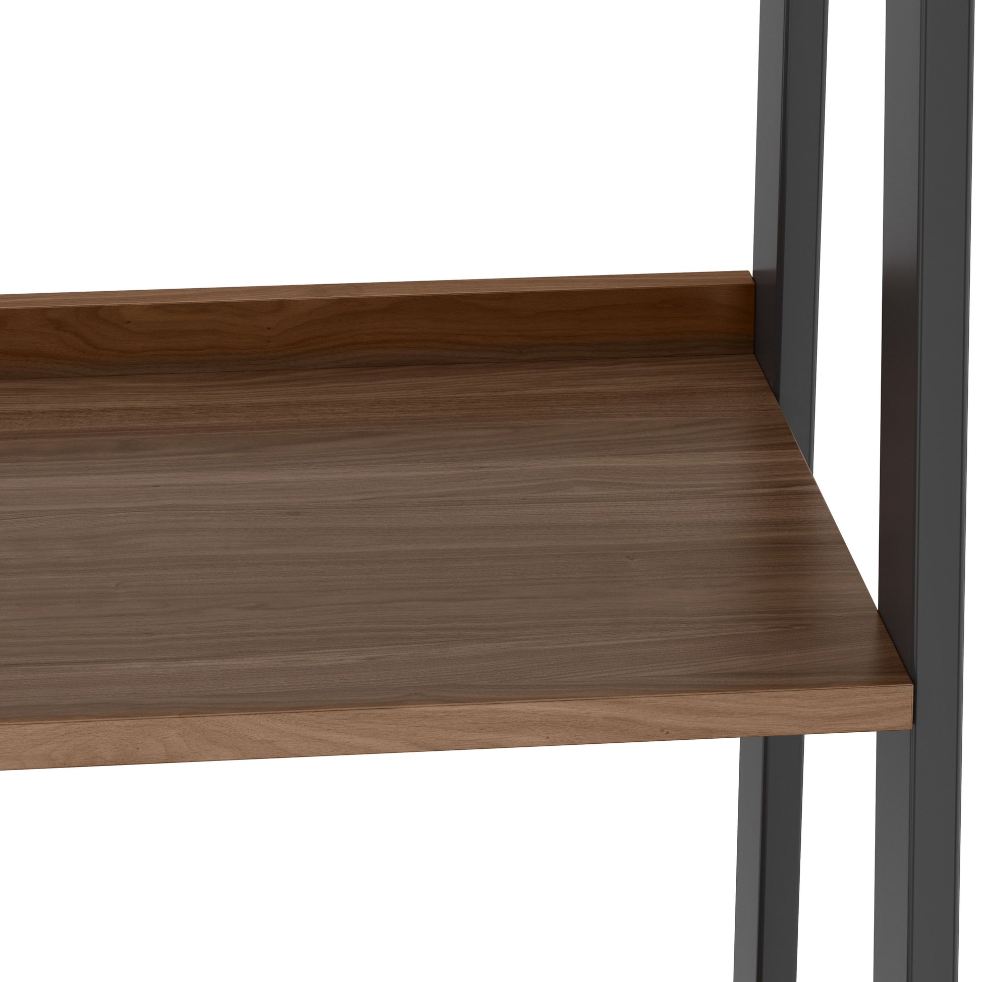 Sawhorse - Solid Walnut Veneer And Metal Ladder Shelf - Walnut - Best Buy Furniture