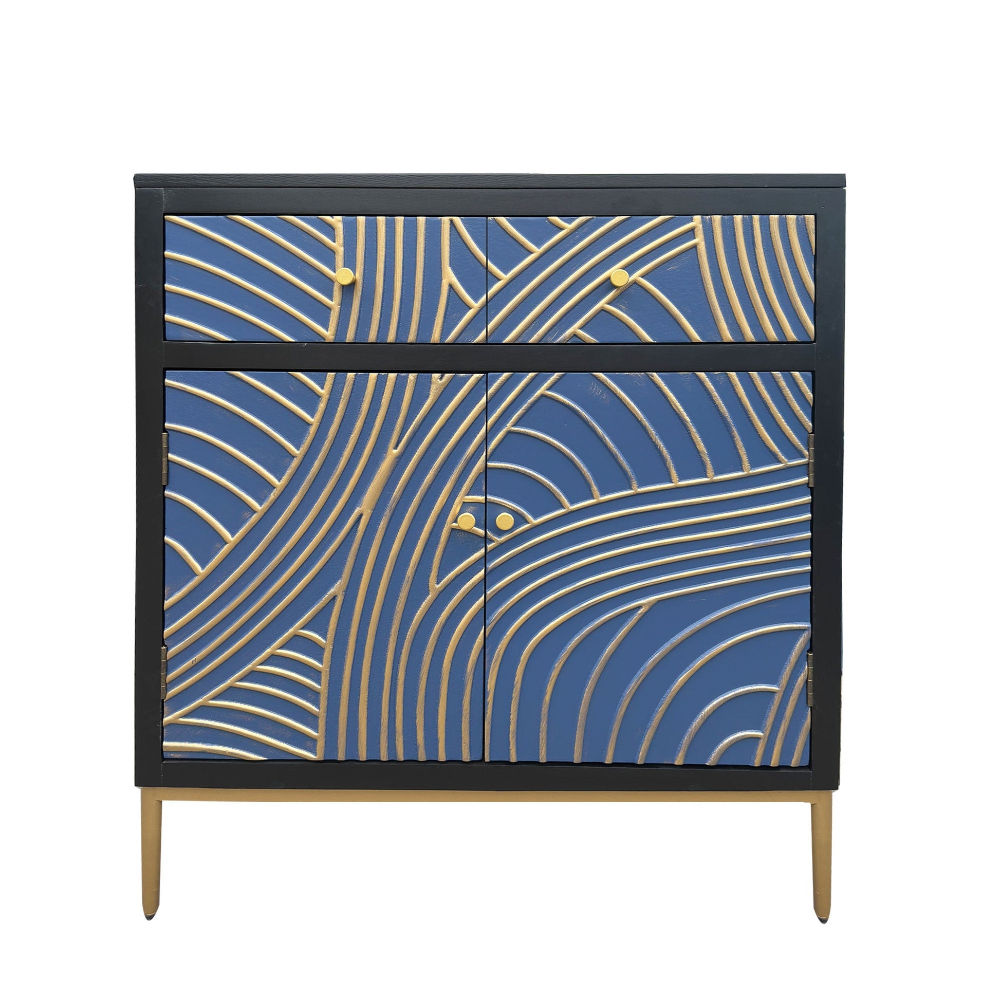Black & Blue Modern MDF Storage Cabinet – Adjustable Shelf & Drawer - Best Buy Furniture