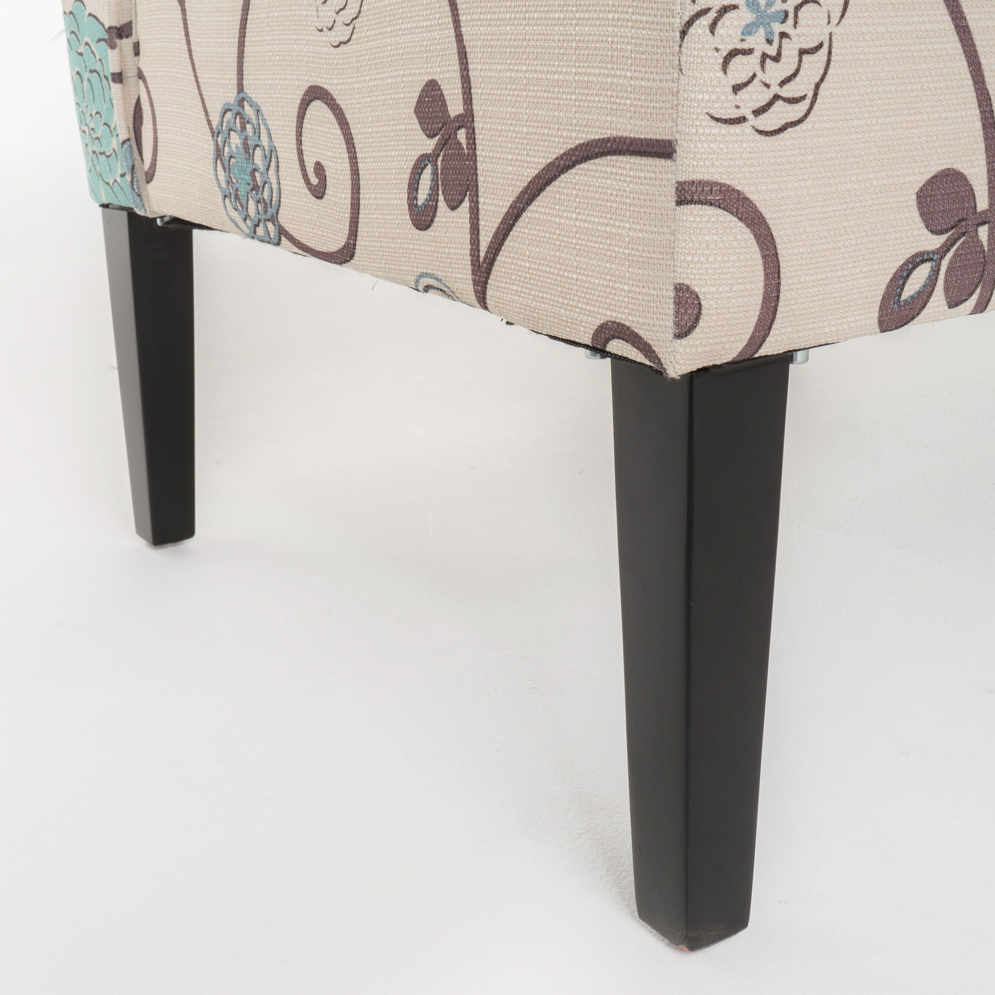 Contemporary Loveseat With Upholstered Fabric And Birch Wood Legs